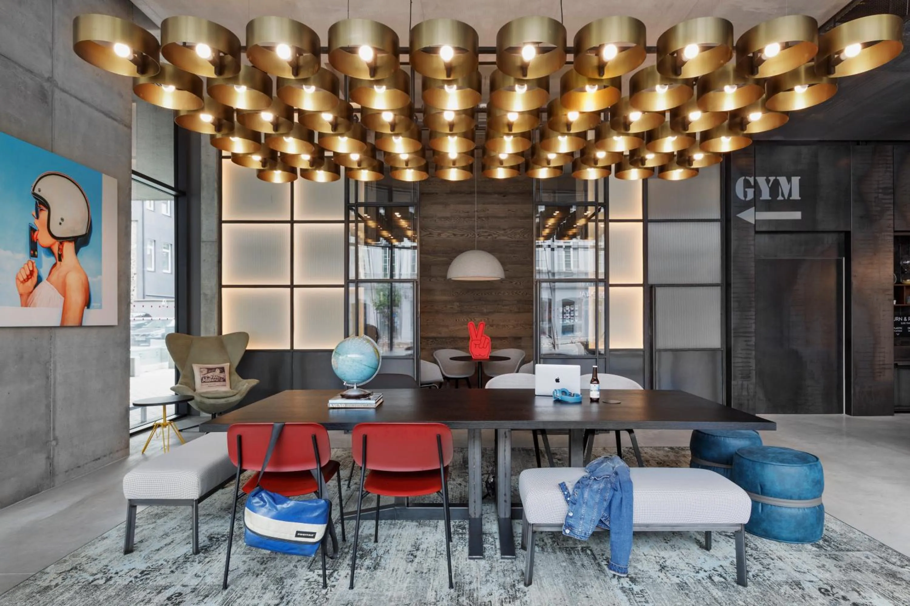 Seating area in Moxy Kaunas Center