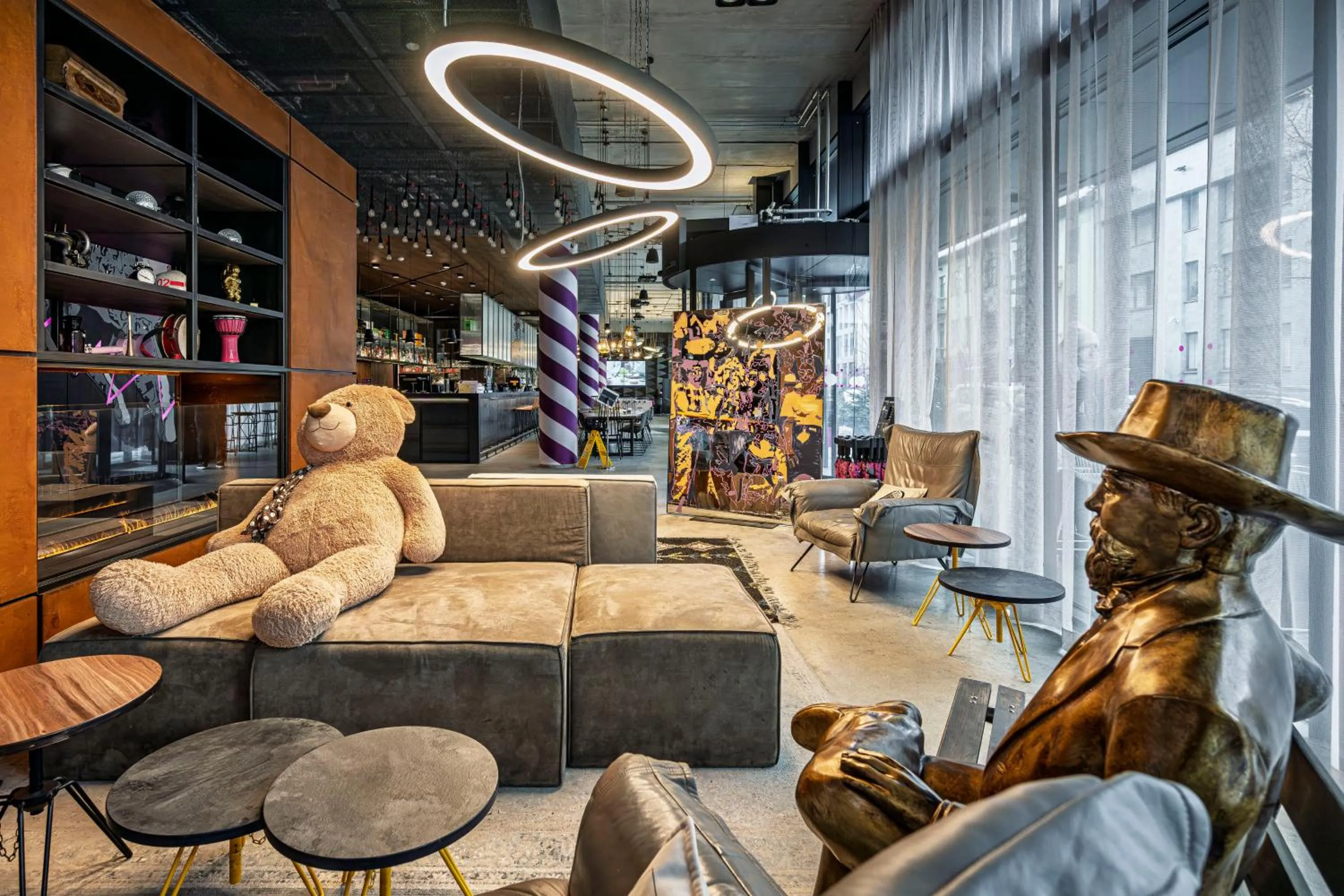 Seating area in Moxy Kaunas Center