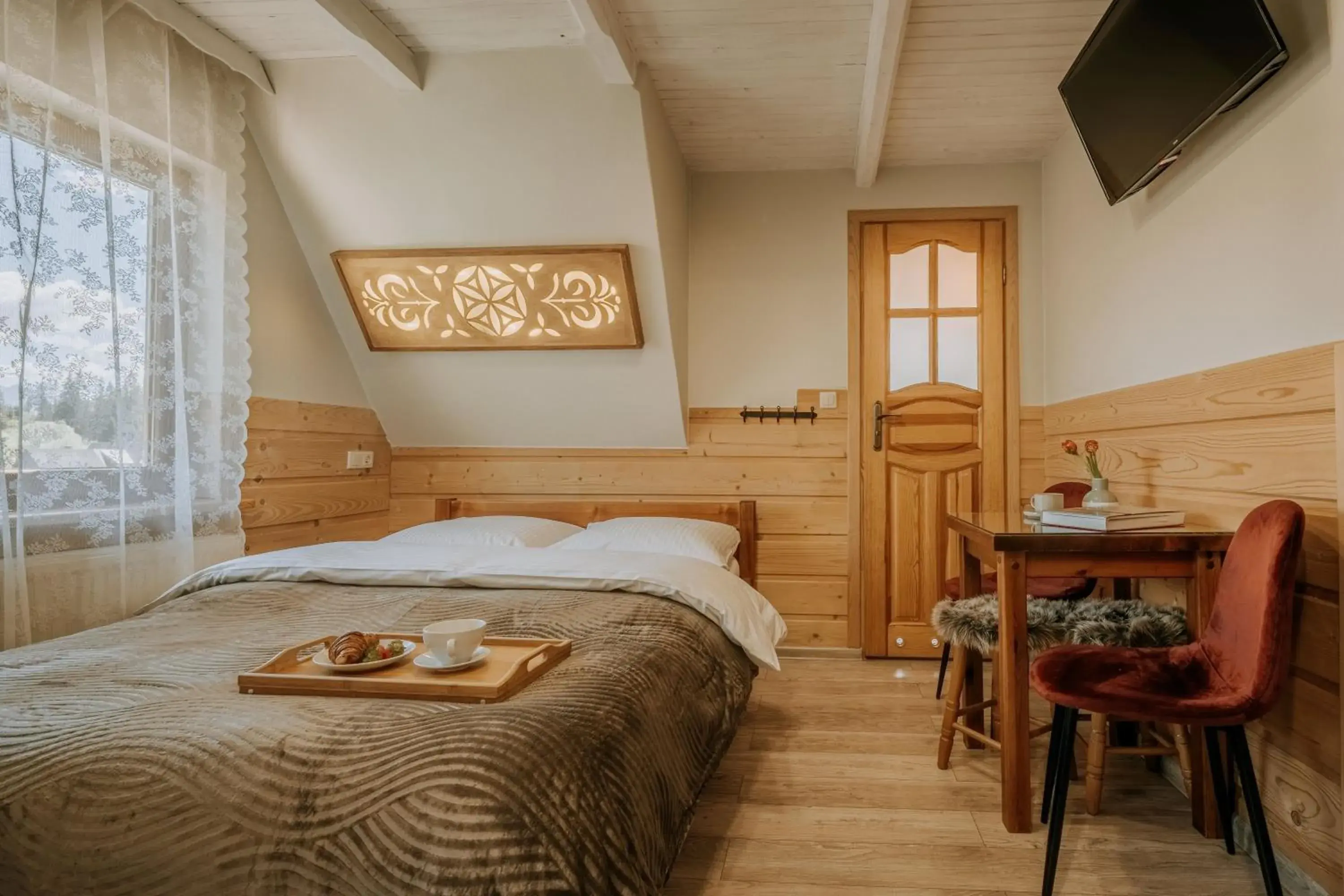 TV and multimedia, Bed in Gościna u Maryny Relaks i SPA w Ogrodzie TV and multimedia, Bed in Gościna u Maryny Relaks i SPA w Ogrodzie