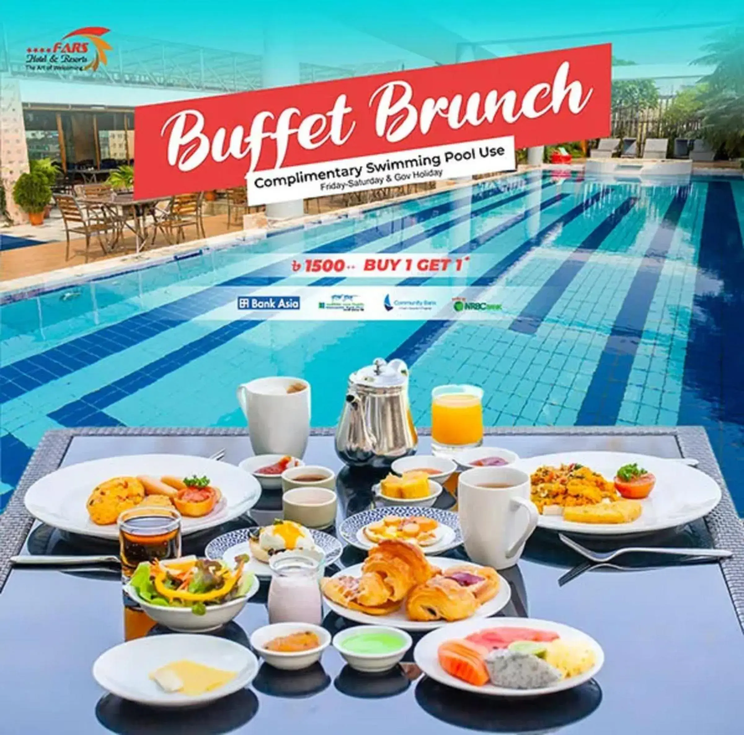 Breakfast in FARS Hotel & Resorts - BAR-Buffet-Pool-SPA Breakfast in FARS Hotel & Resorts - BAR-Buffet-Pool-SPA