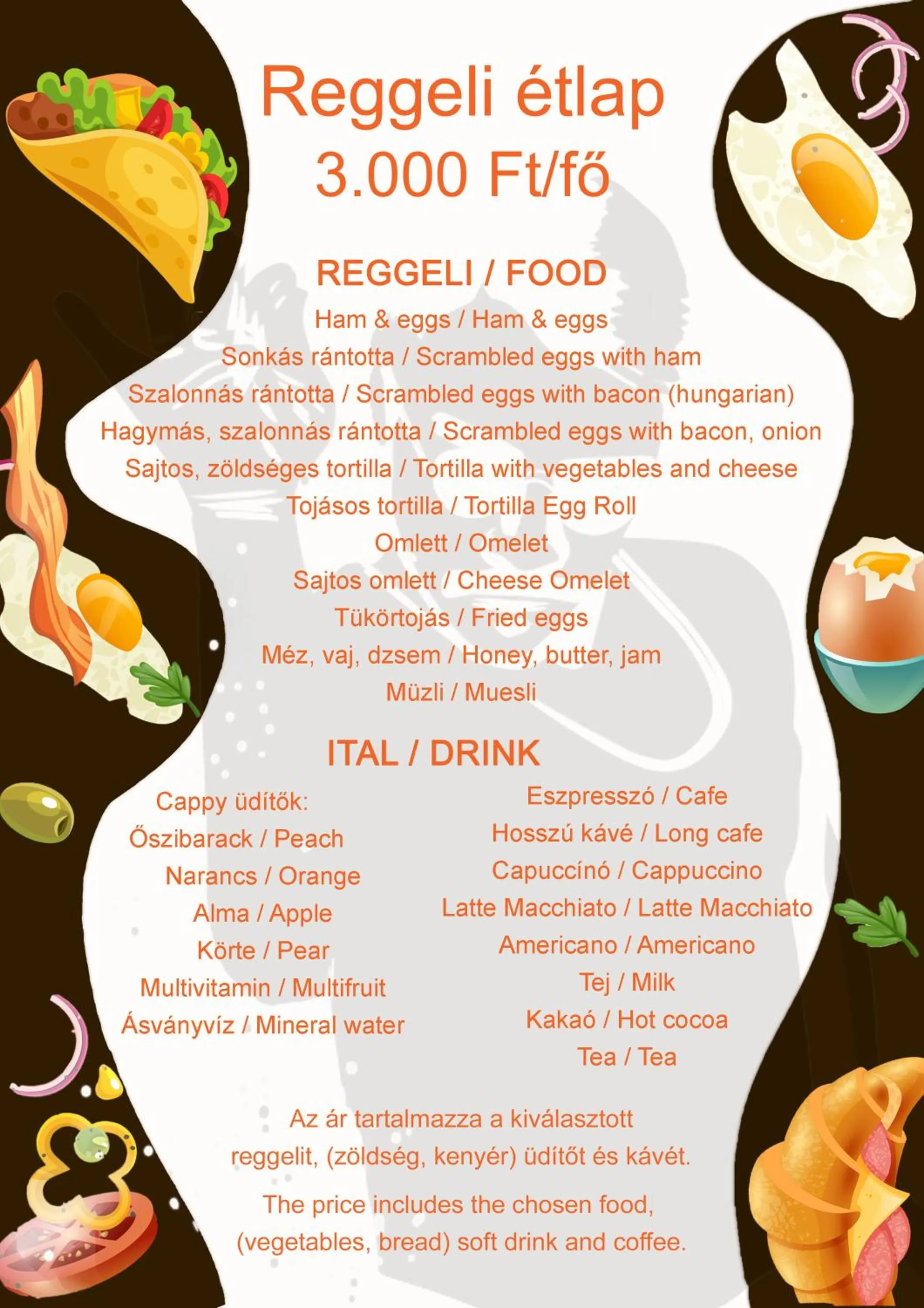 Breakfast in Sztár Motel Étterem