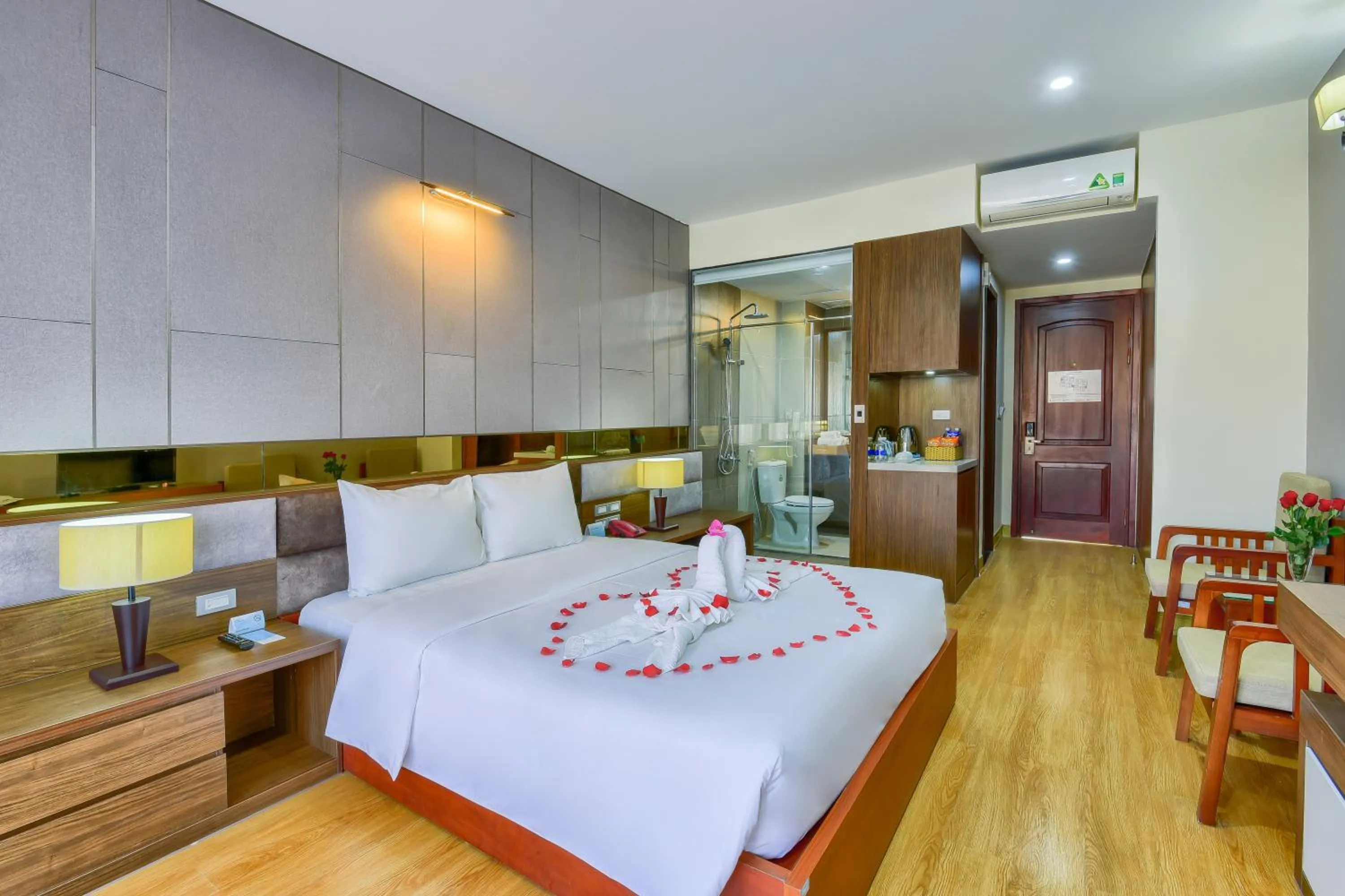 Coffee/tea facilities, Bed in MANLI Resort Quảng Bình