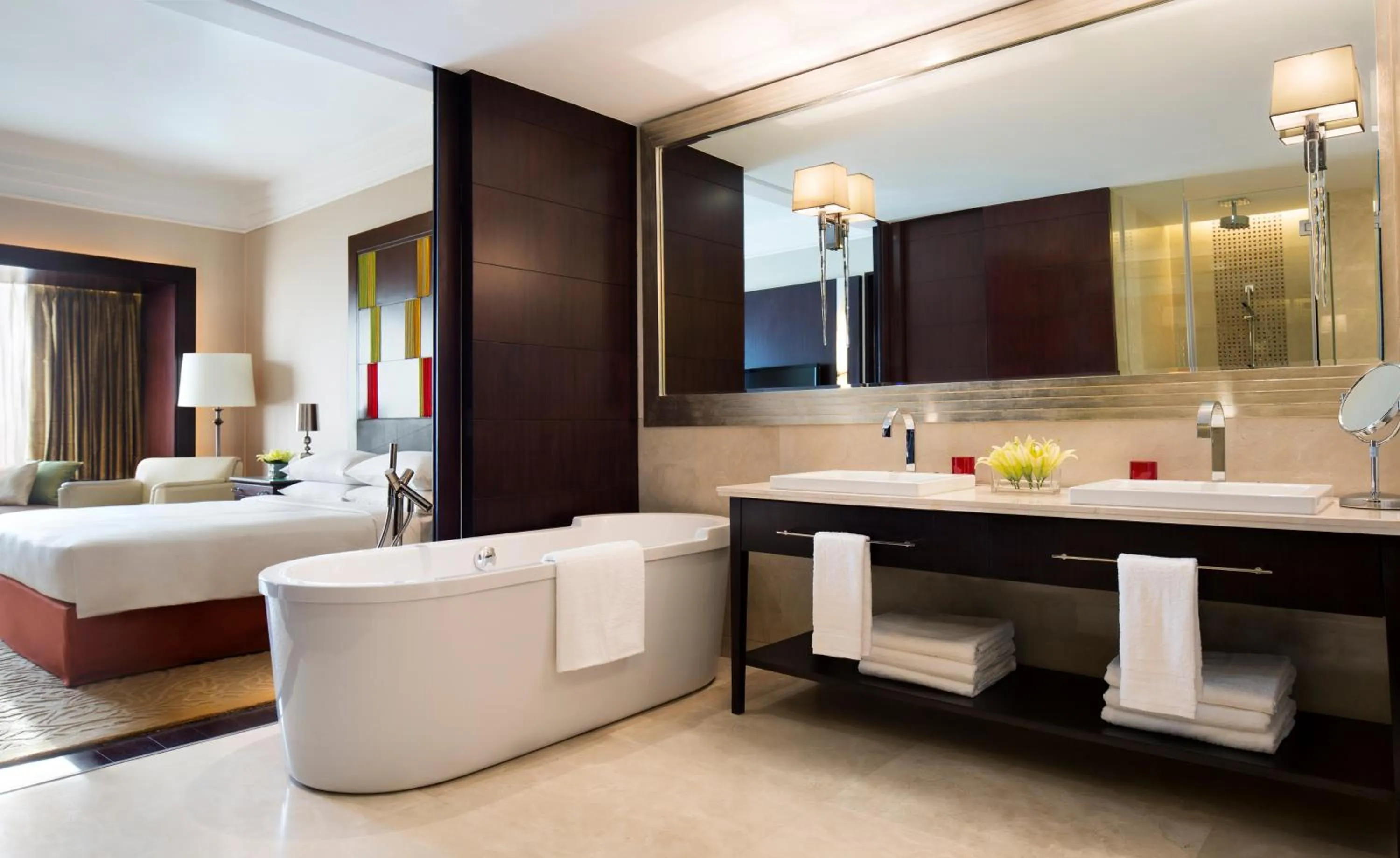 Bathroom, Bed in JW Marriott Hotel Bengaluru
