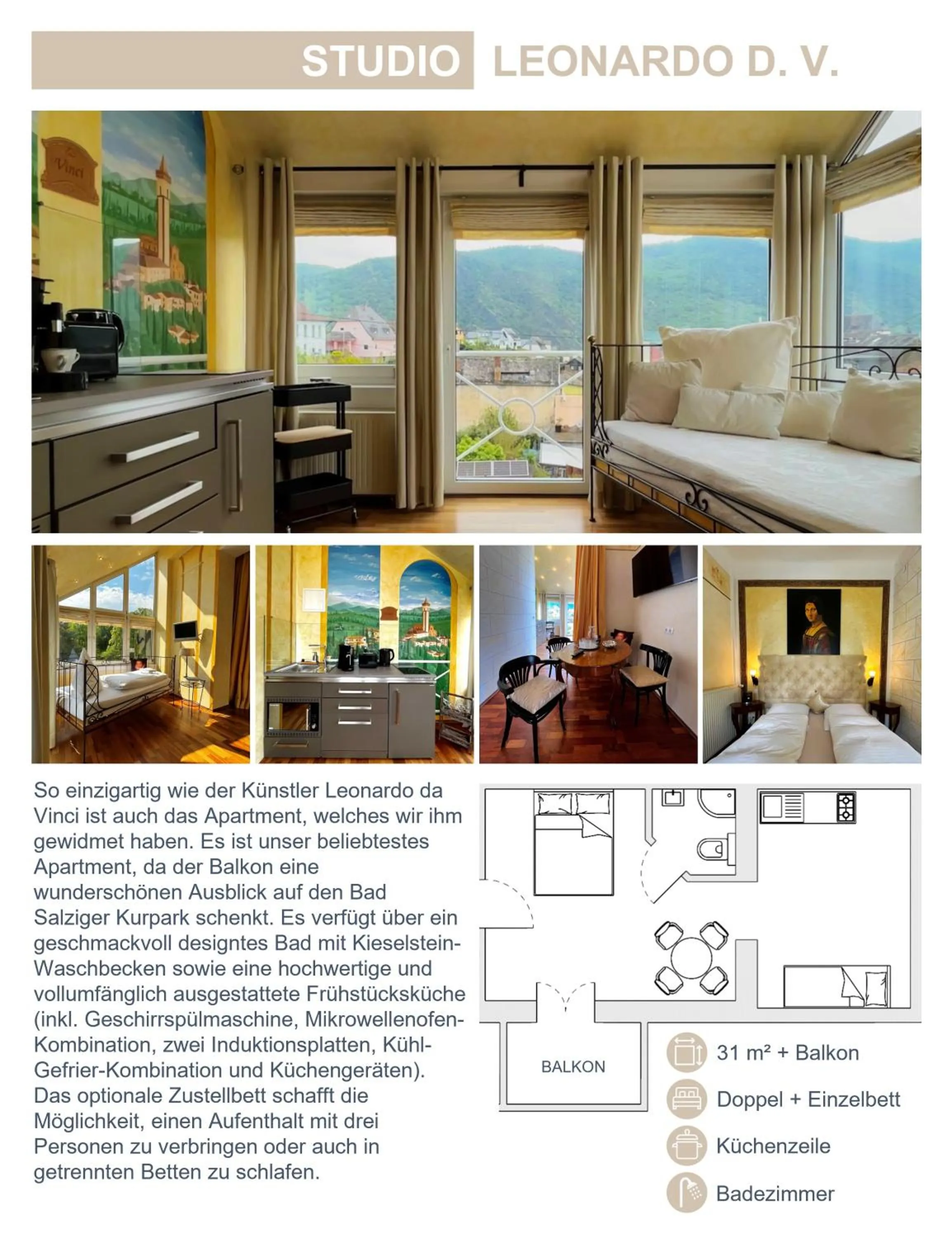 Photo of the whole room in PARK VILLA zentral am Mittelrhein Zimmer&Apartments Self check in Aparthotel