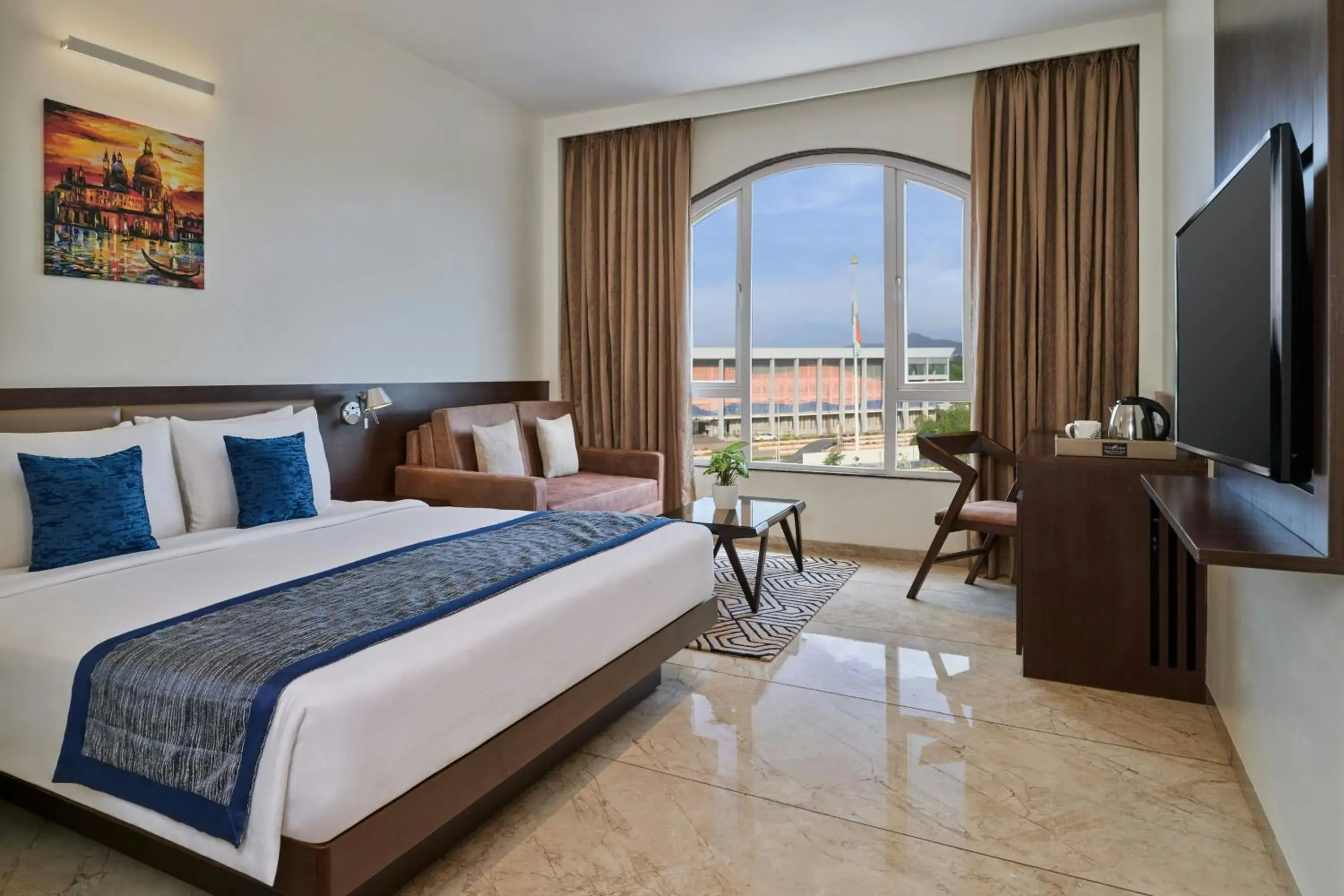 Winter Green King Room with City View in The Fern Sardar Sarovar Resort Kevadia, Gujarat, Series by Marriott Winter Green King Room with City View in The Fern Sardar Sarovar Resort Kevadia, Gujarat, Series by Marriott