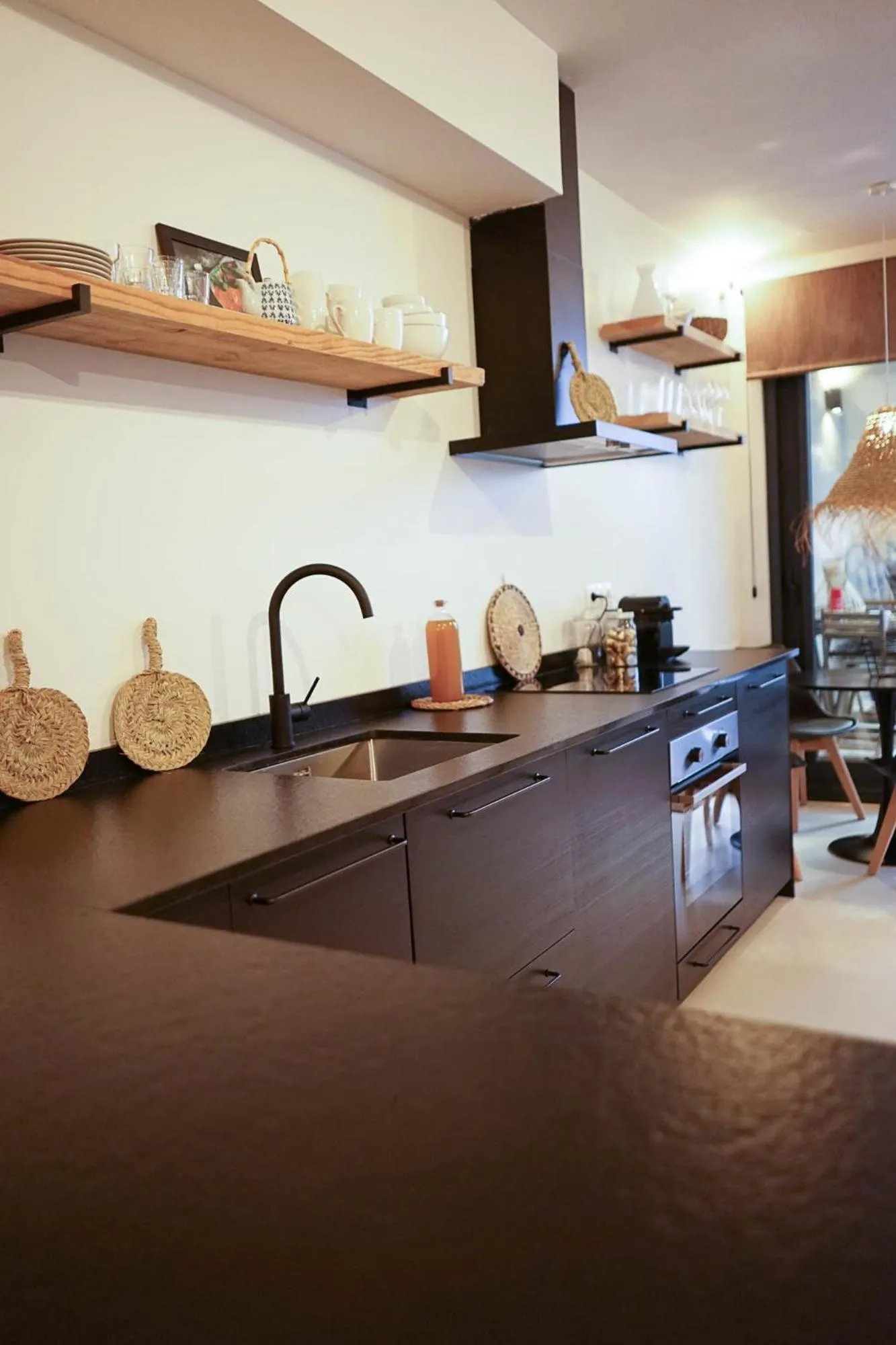 Kitchen or kitchenette in Ronda Center Apartments with Pool