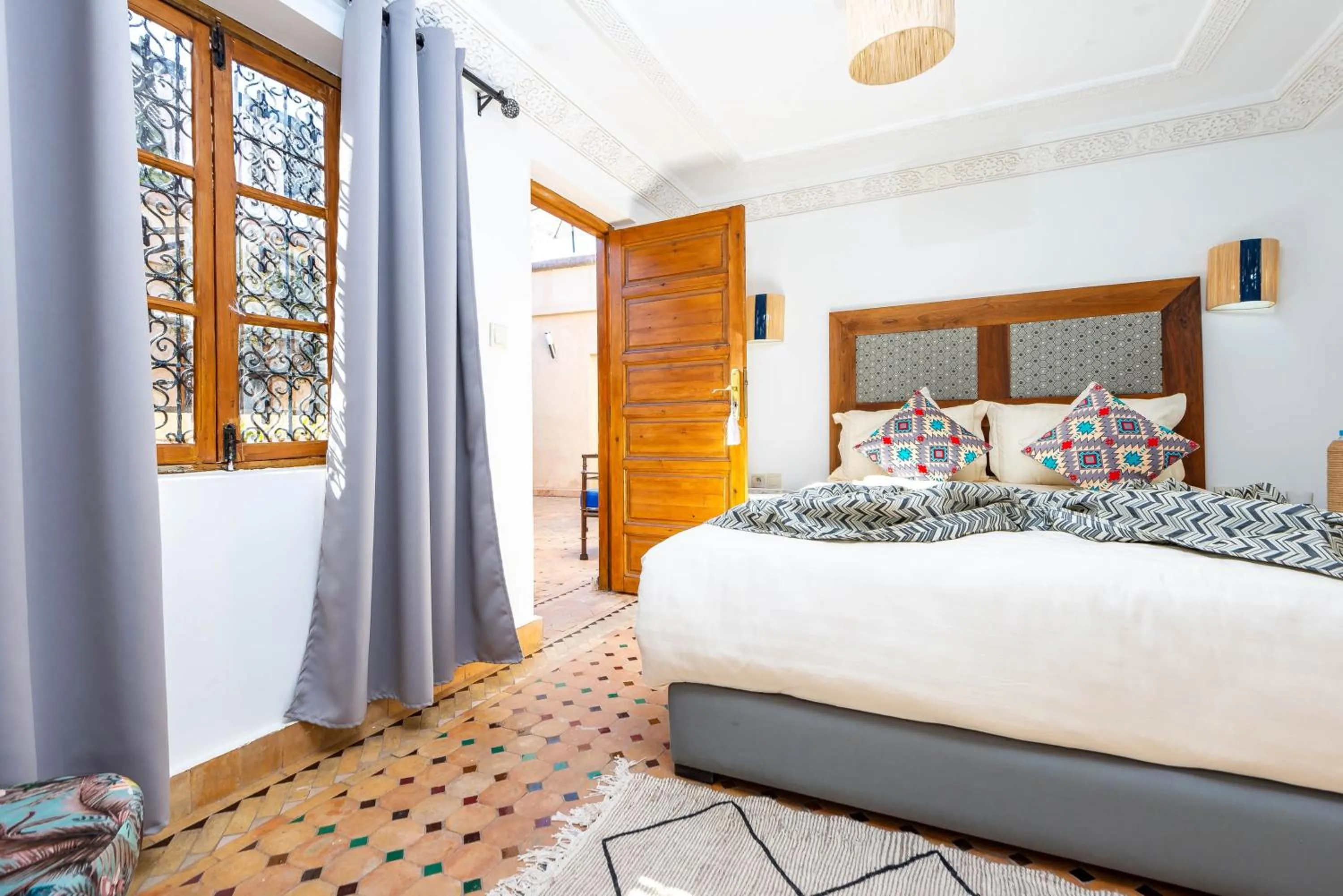 Bed in Riad La Croix Berbere Deluxe