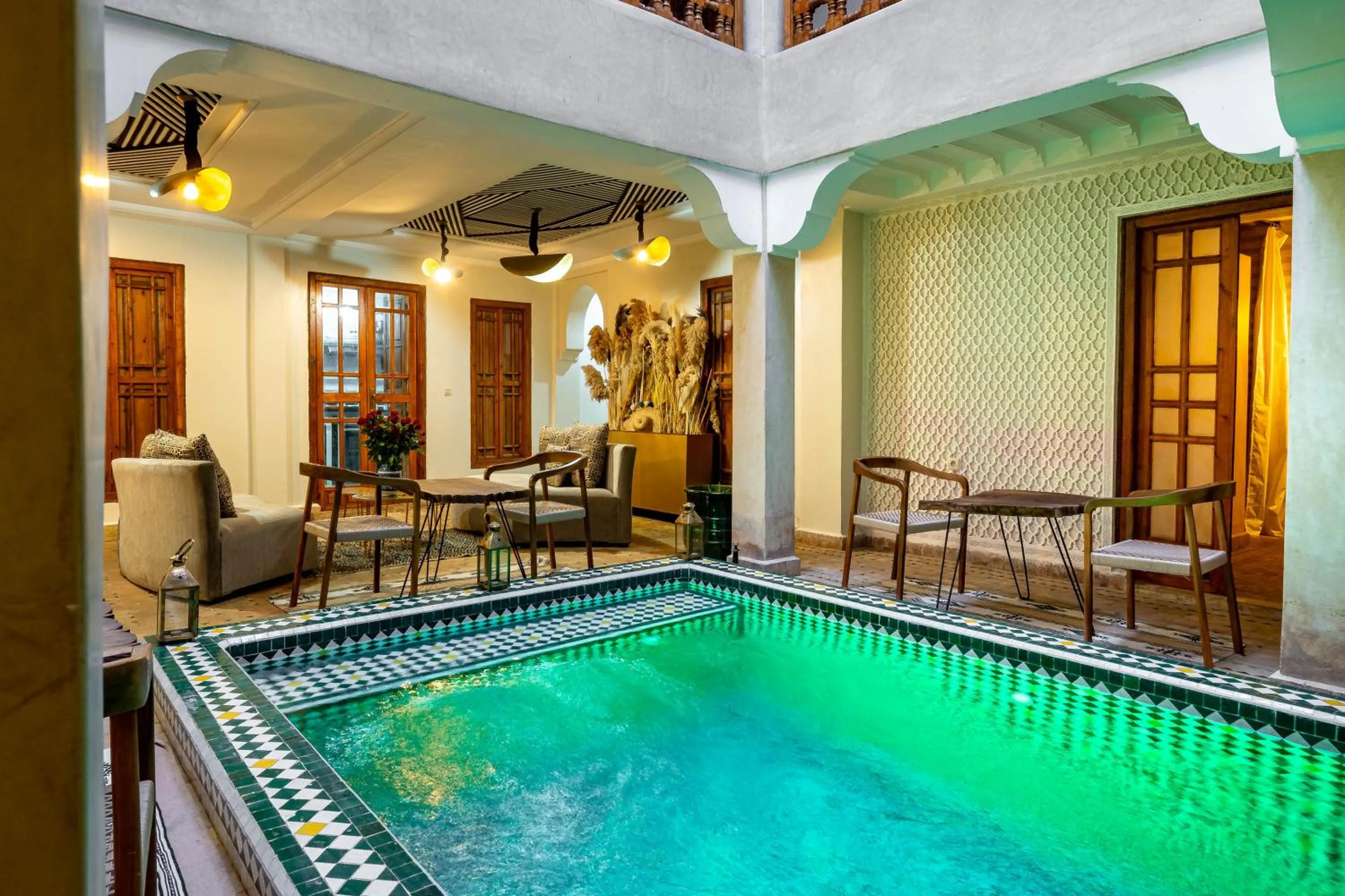 Seating area in Riad La Croix Berbere Deluxe