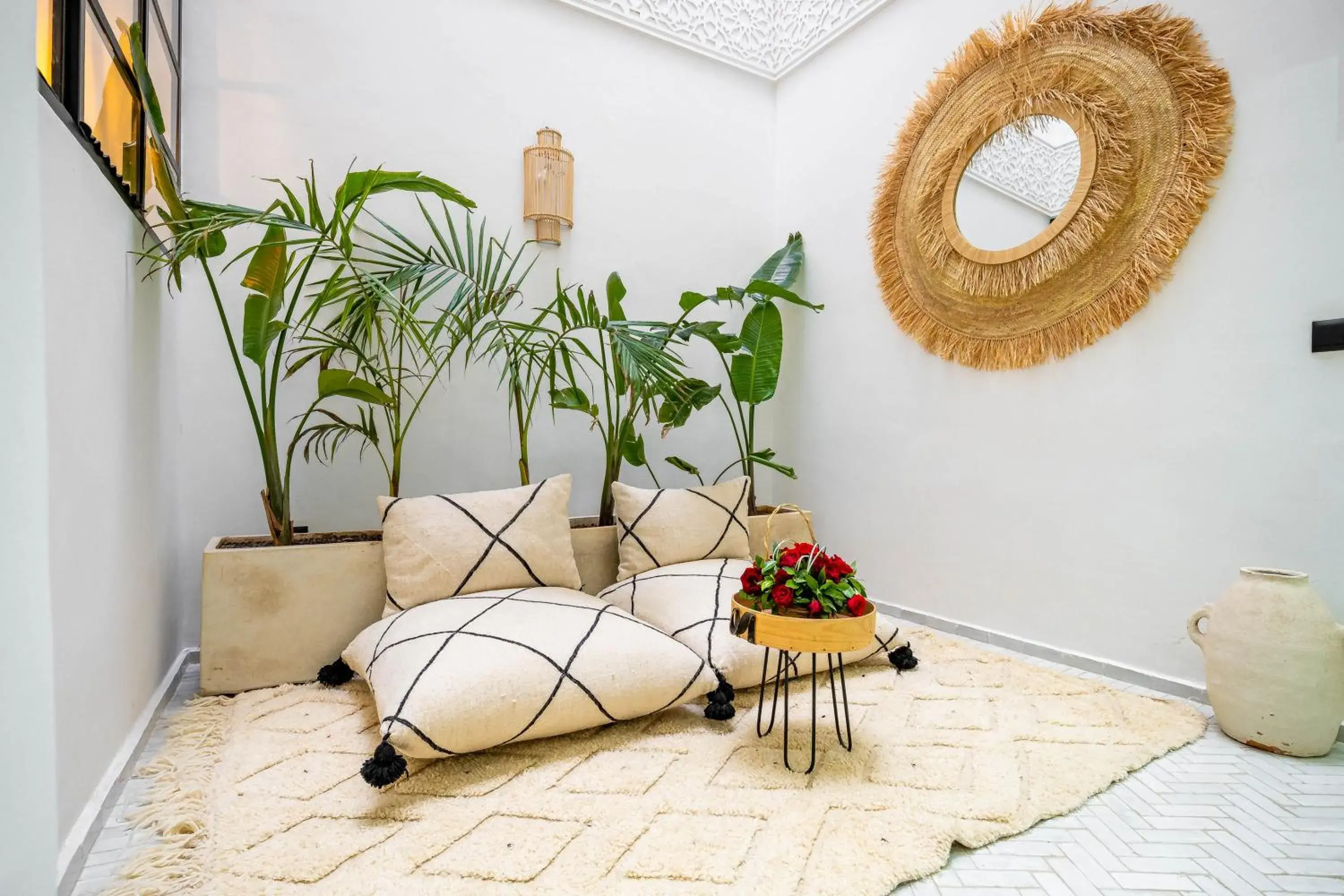 Seating area, Bed in Riad La Croix Berbere Deluxe Seating area, Bed in Riad La Croix Berbere Deluxe