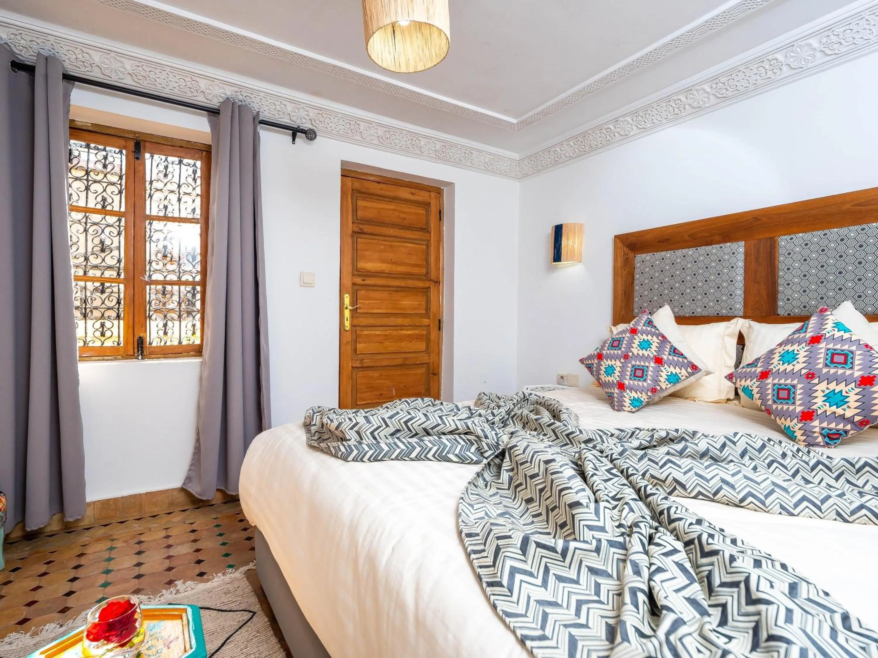 Bed in Riad La Croix Berbere Deluxe