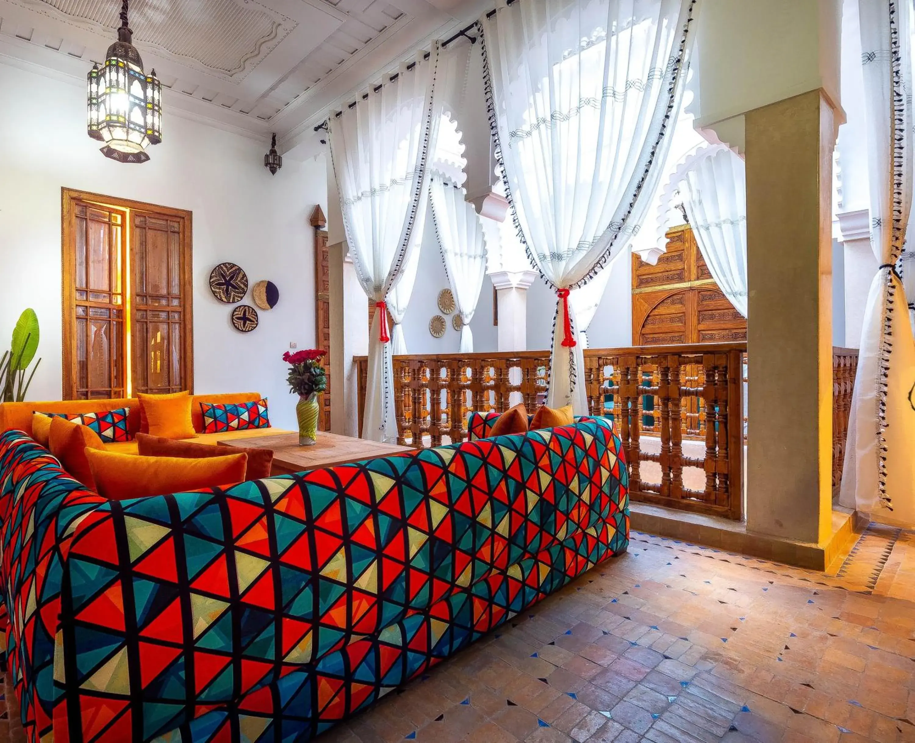 Living room, Bed in Riad La Croix Berbere De Luxe