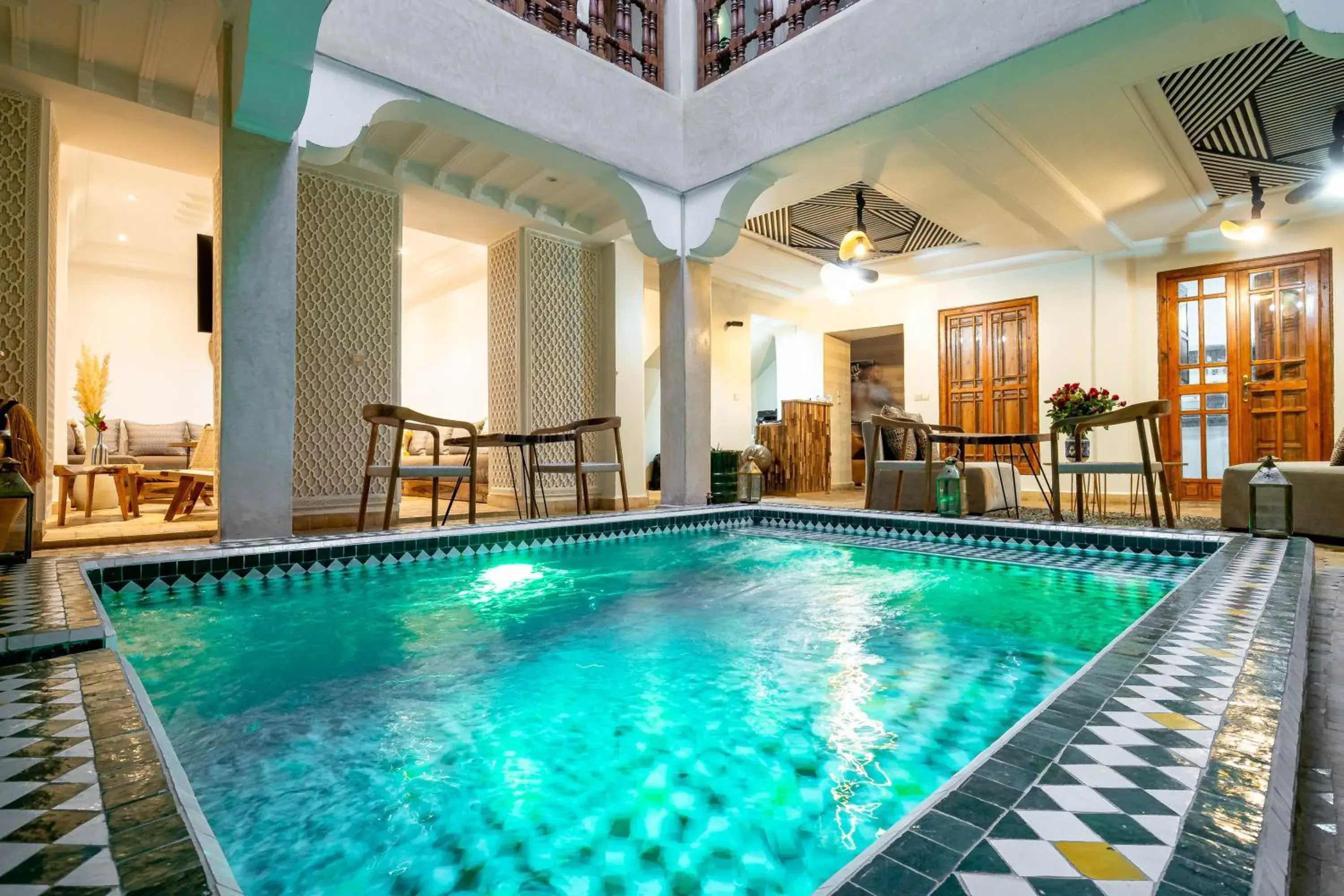 Pool view in Riad La Croix Berbere Deluxe Pool view in Riad La Croix Berbere Deluxe