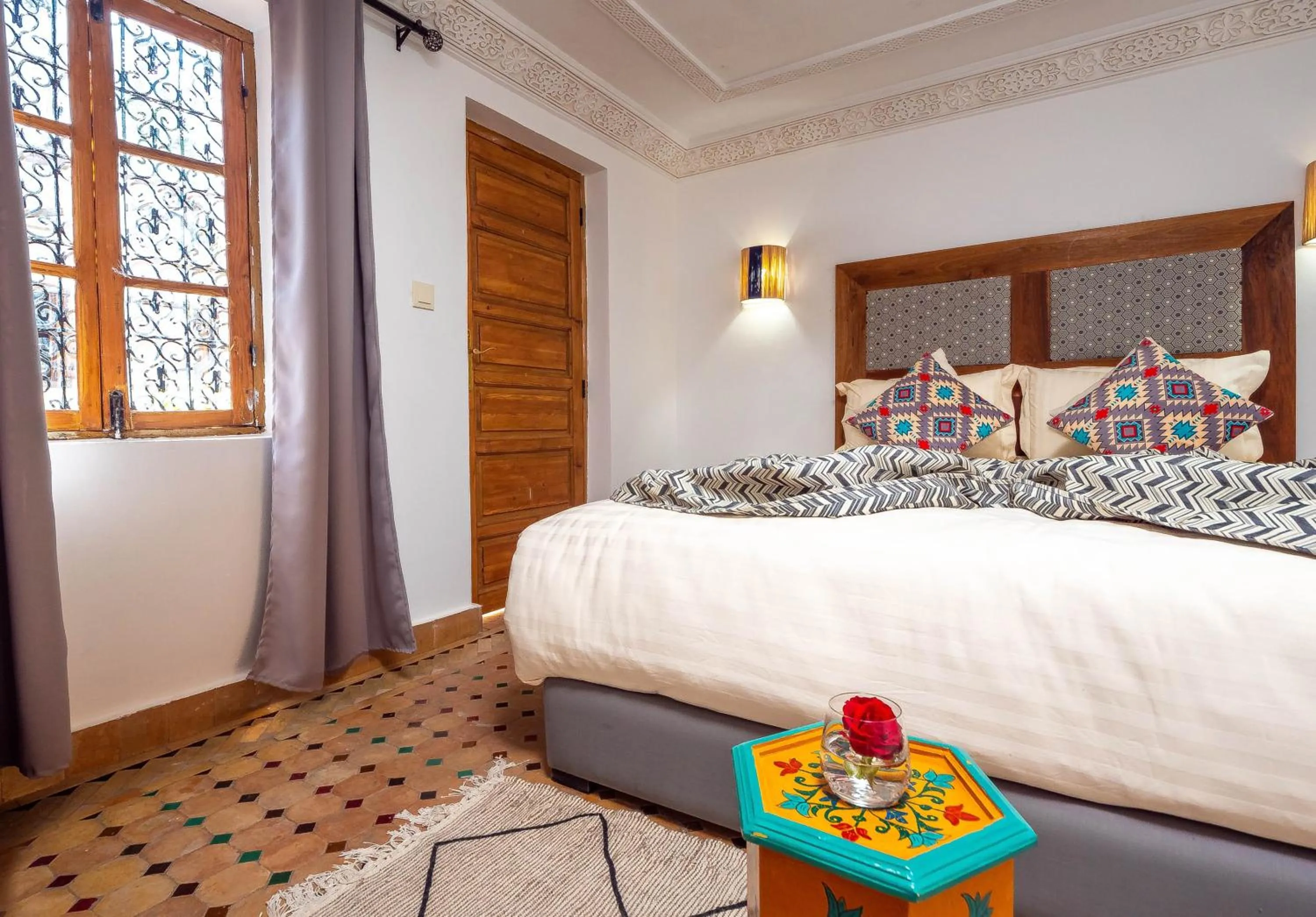 Bed in Riad La Croix Berbere Deluxe