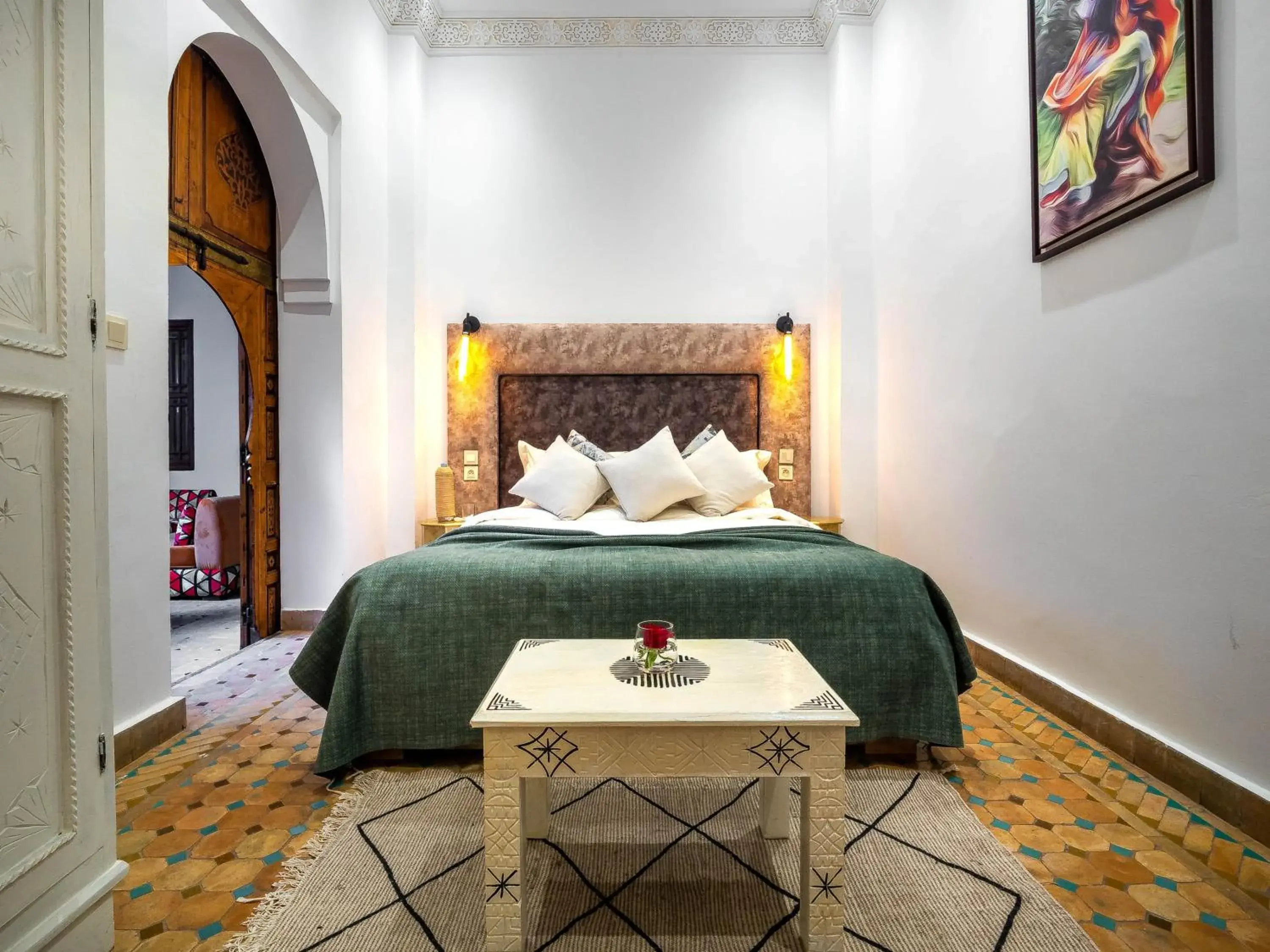 Bed in Riad La Croix Berbere De Luxe
