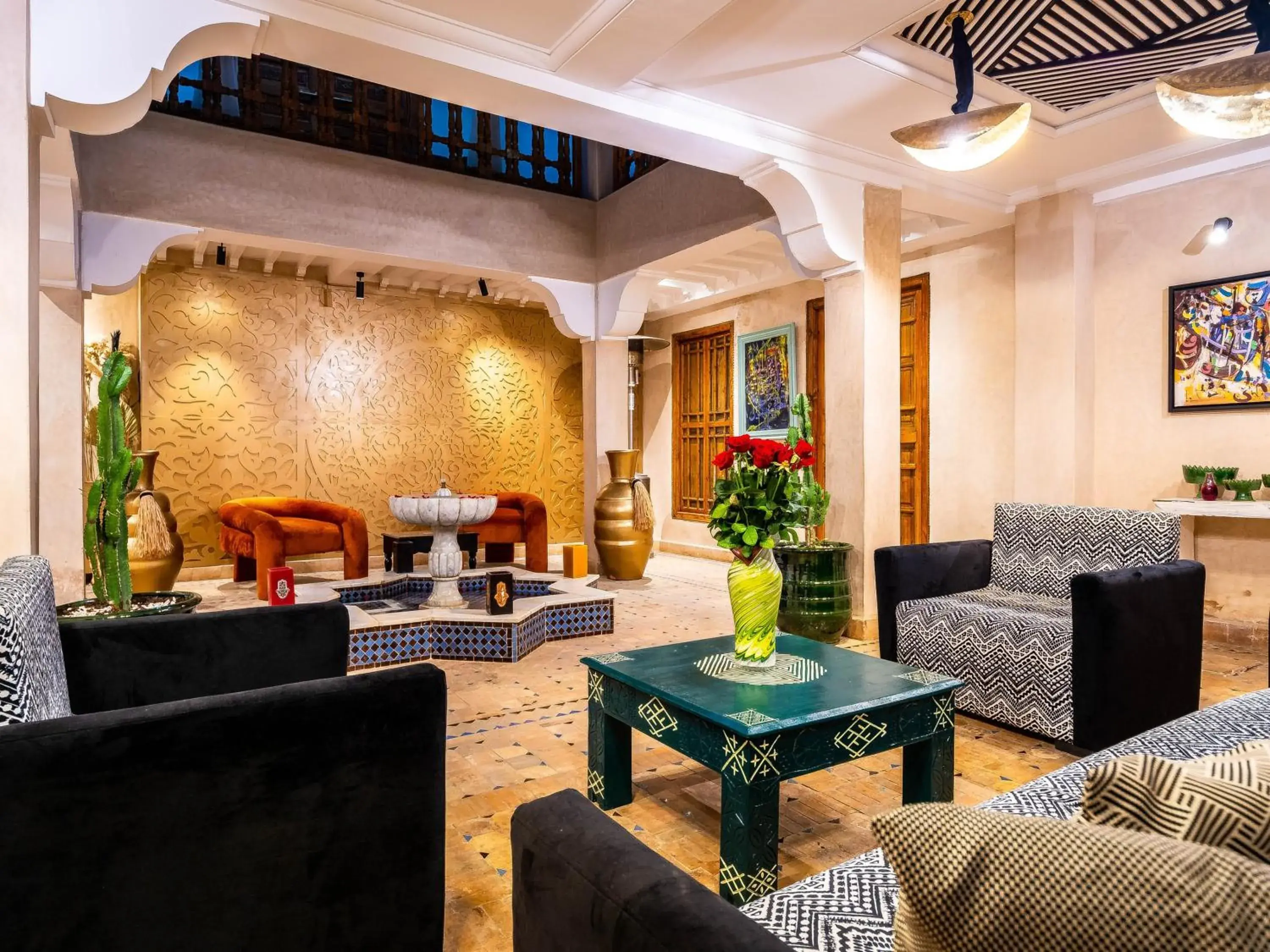 Patio, Lobby/Reception in Riad La Croix Berbere De Luxe