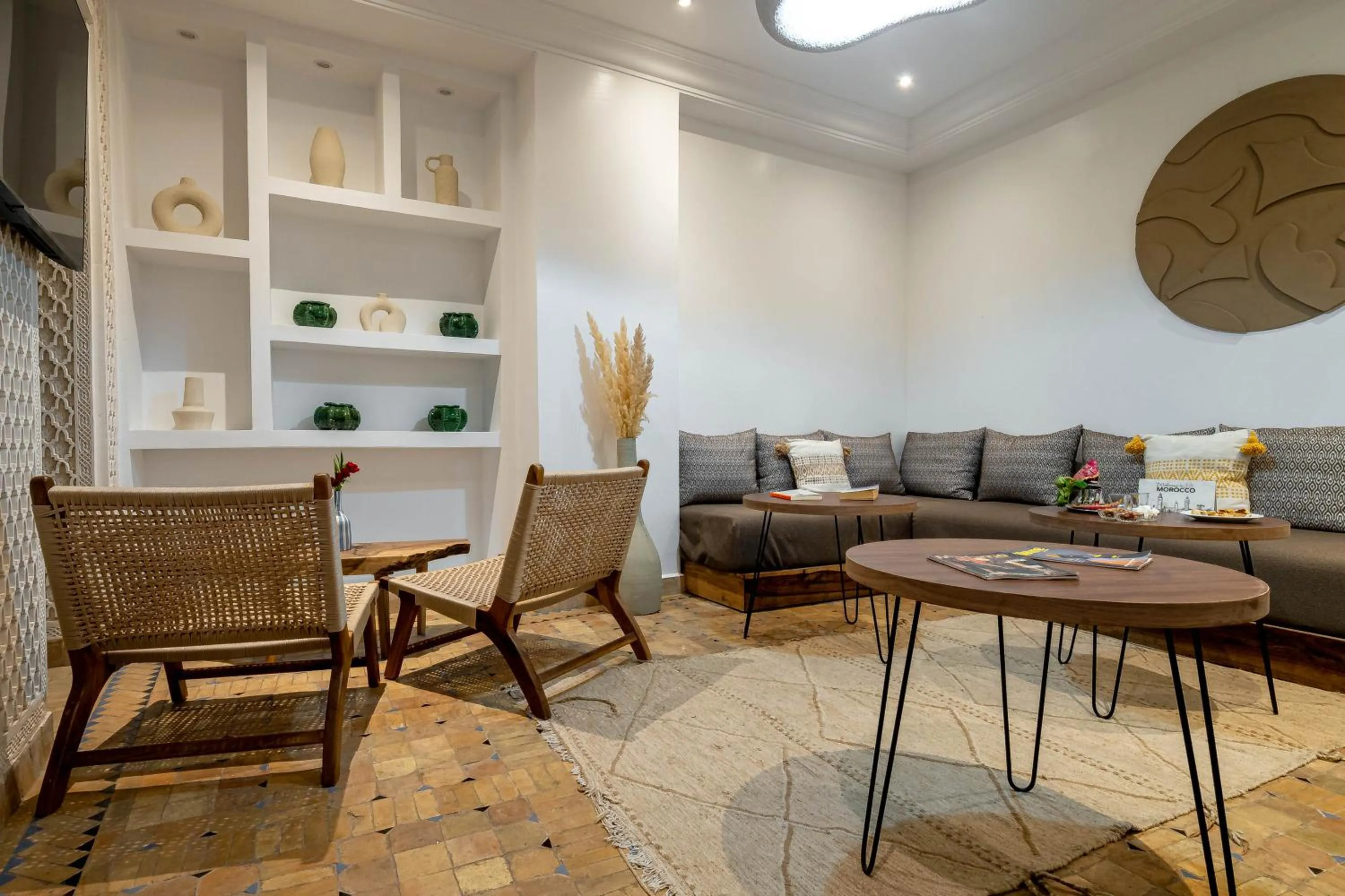Living room in Riad La Croix Berbere Deluxe