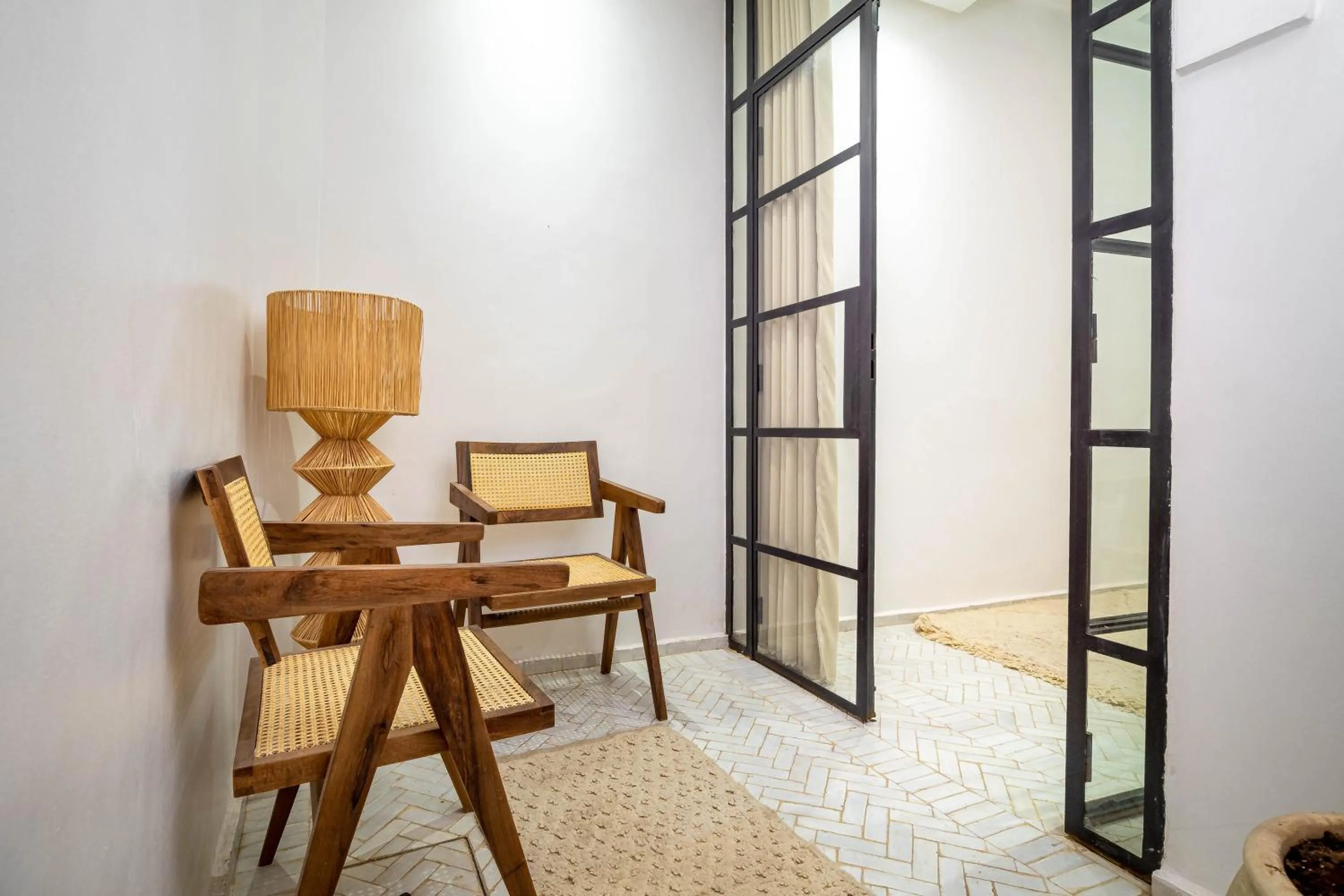 Seating area in Riad La Croix Berbere Deluxe