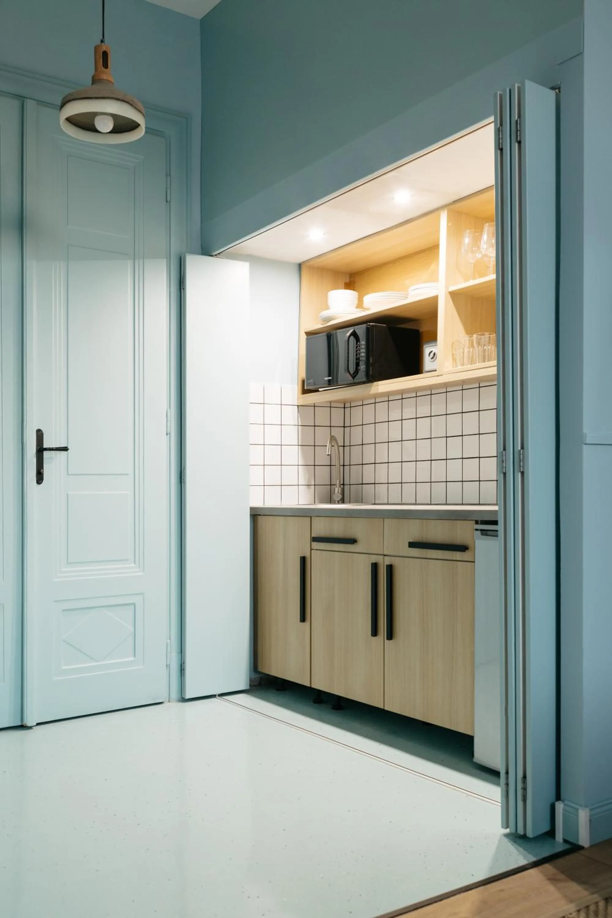 Kitchen or kitchenette in Gellerico Apartments Deák Square