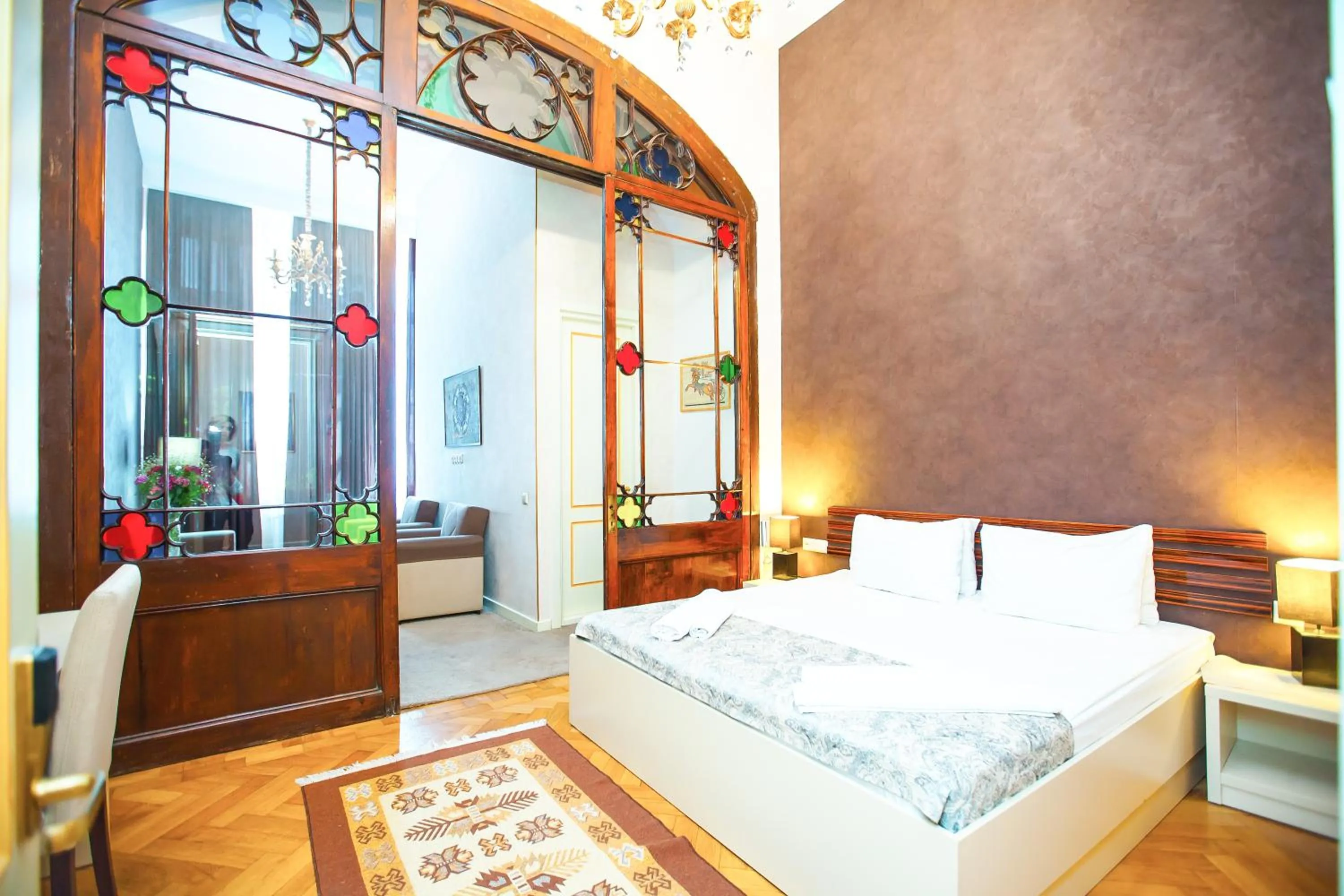 Living room, Bed in Rustaveli Hotel