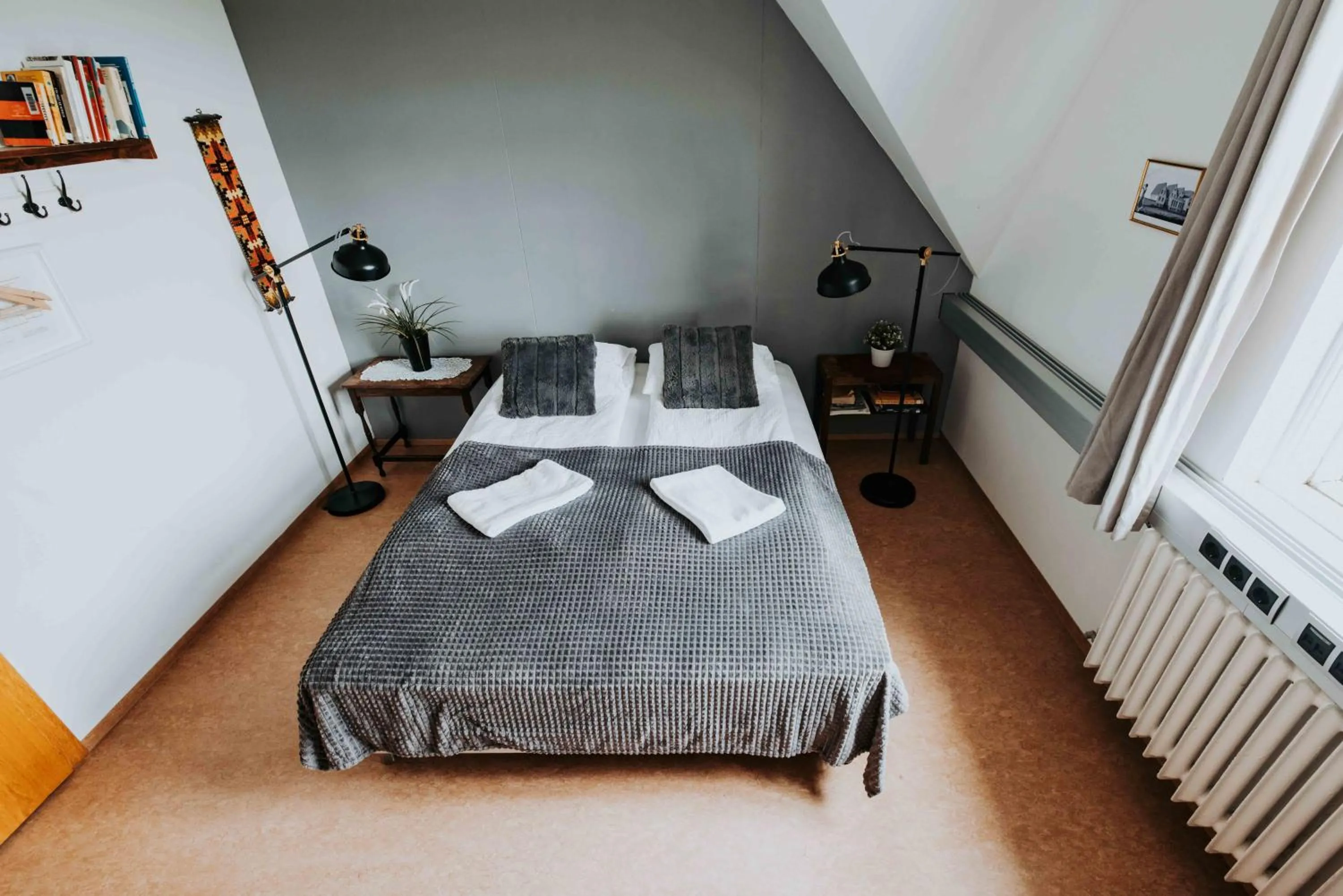 Bed in Héradsskólinn Historic Guesthouse