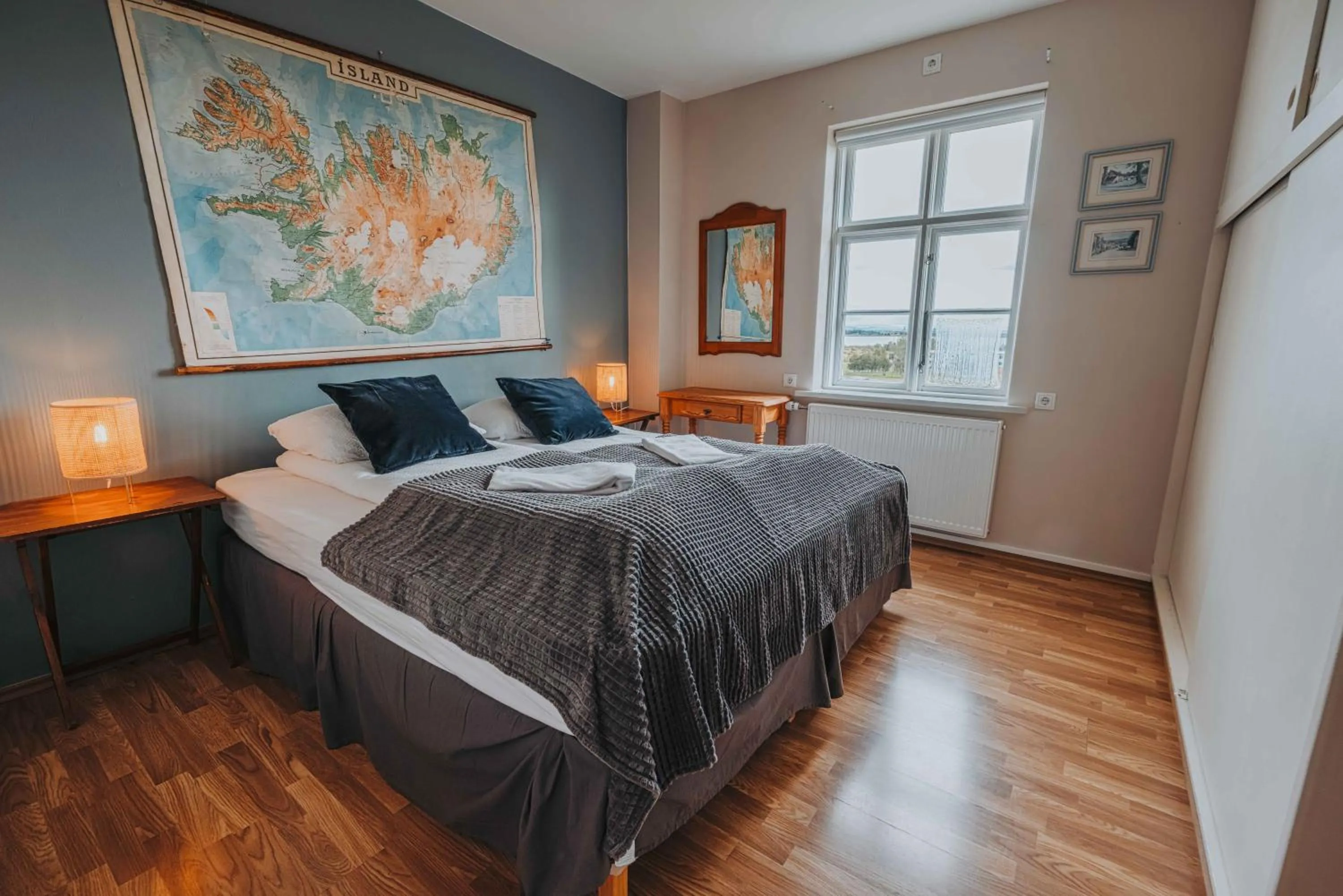 Bed in Héradsskólinn Historic Guesthouse