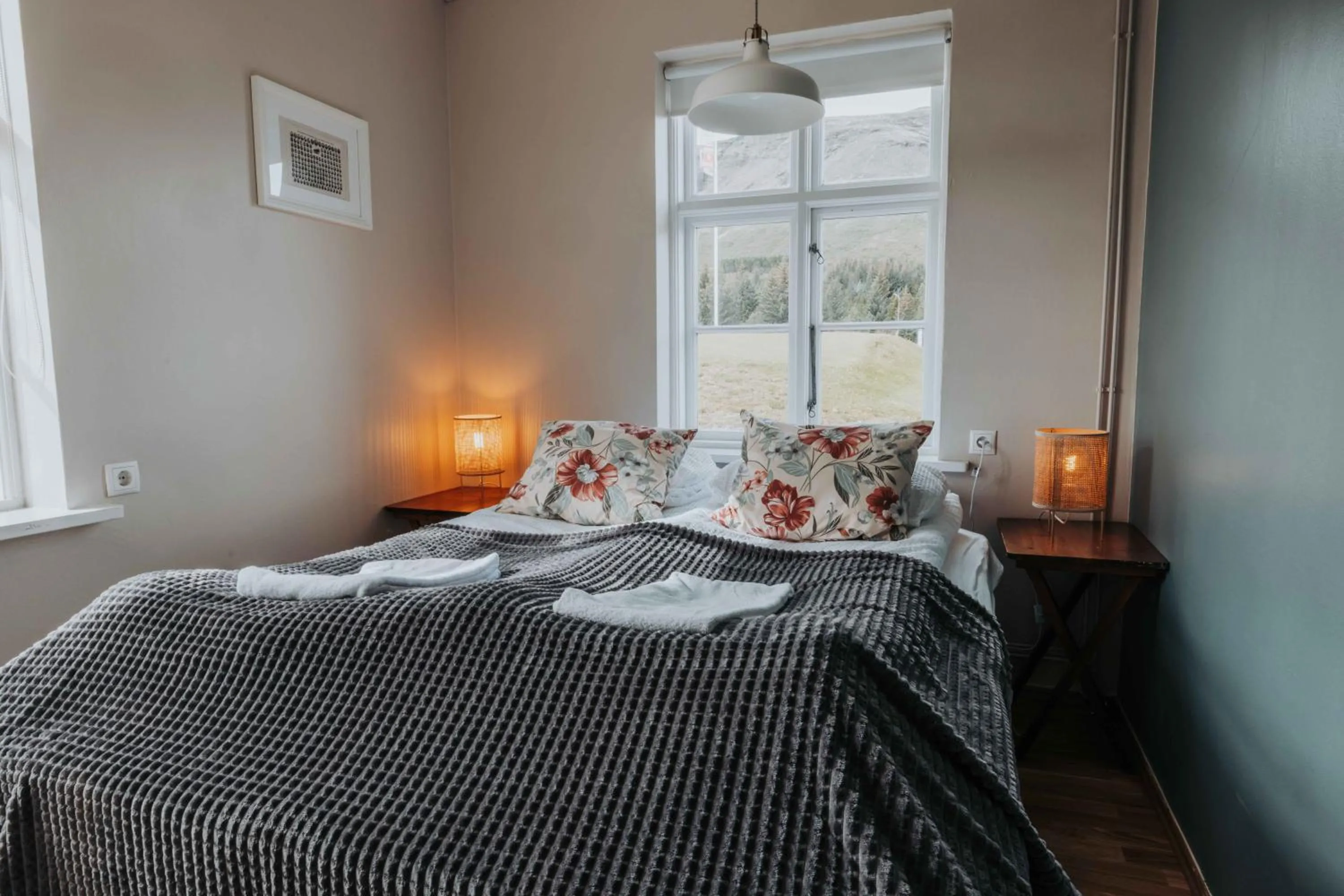 Bed in Héradsskólinn Historic Guesthouse