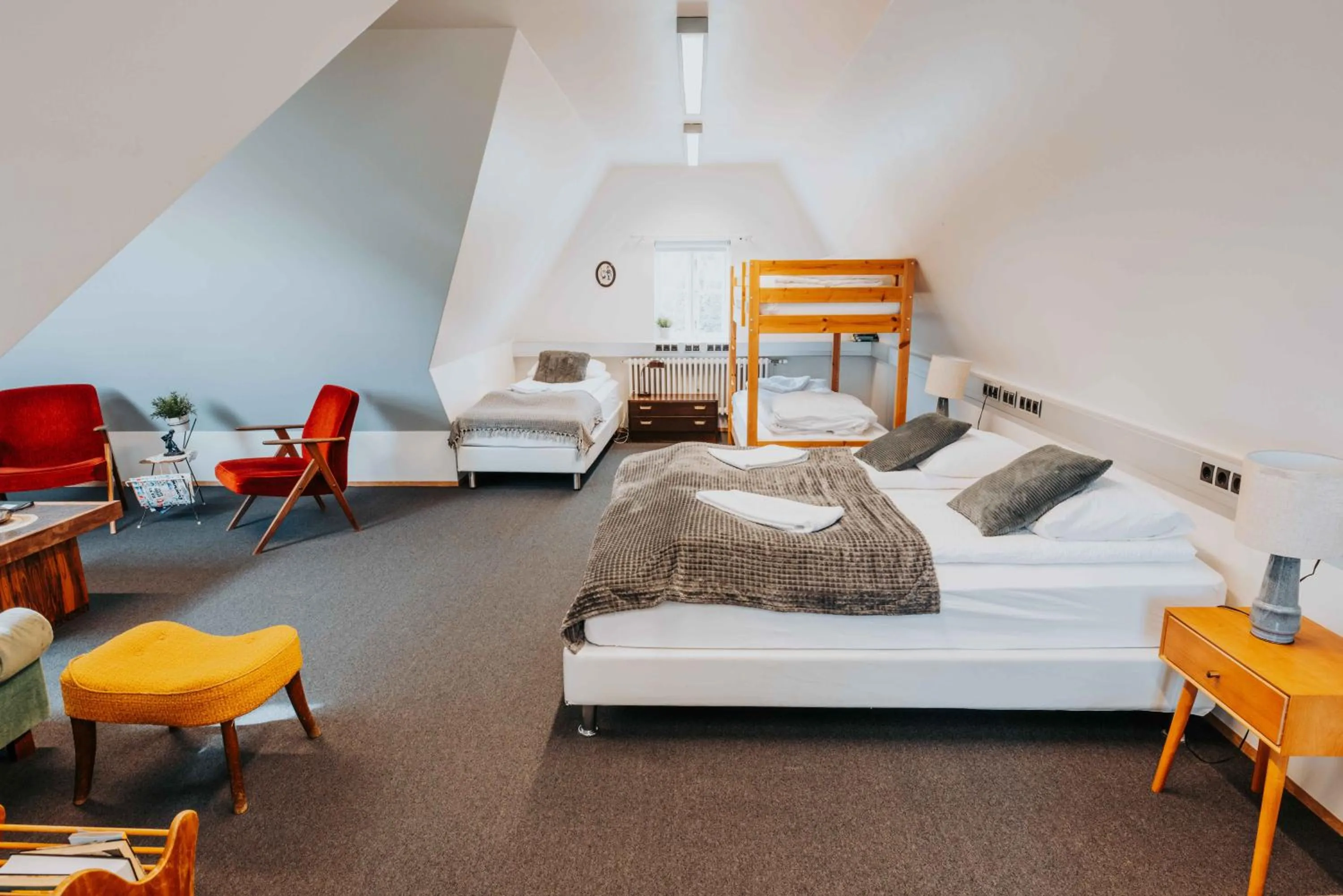 Bed in Héradsskólinn Historic Guesthouse