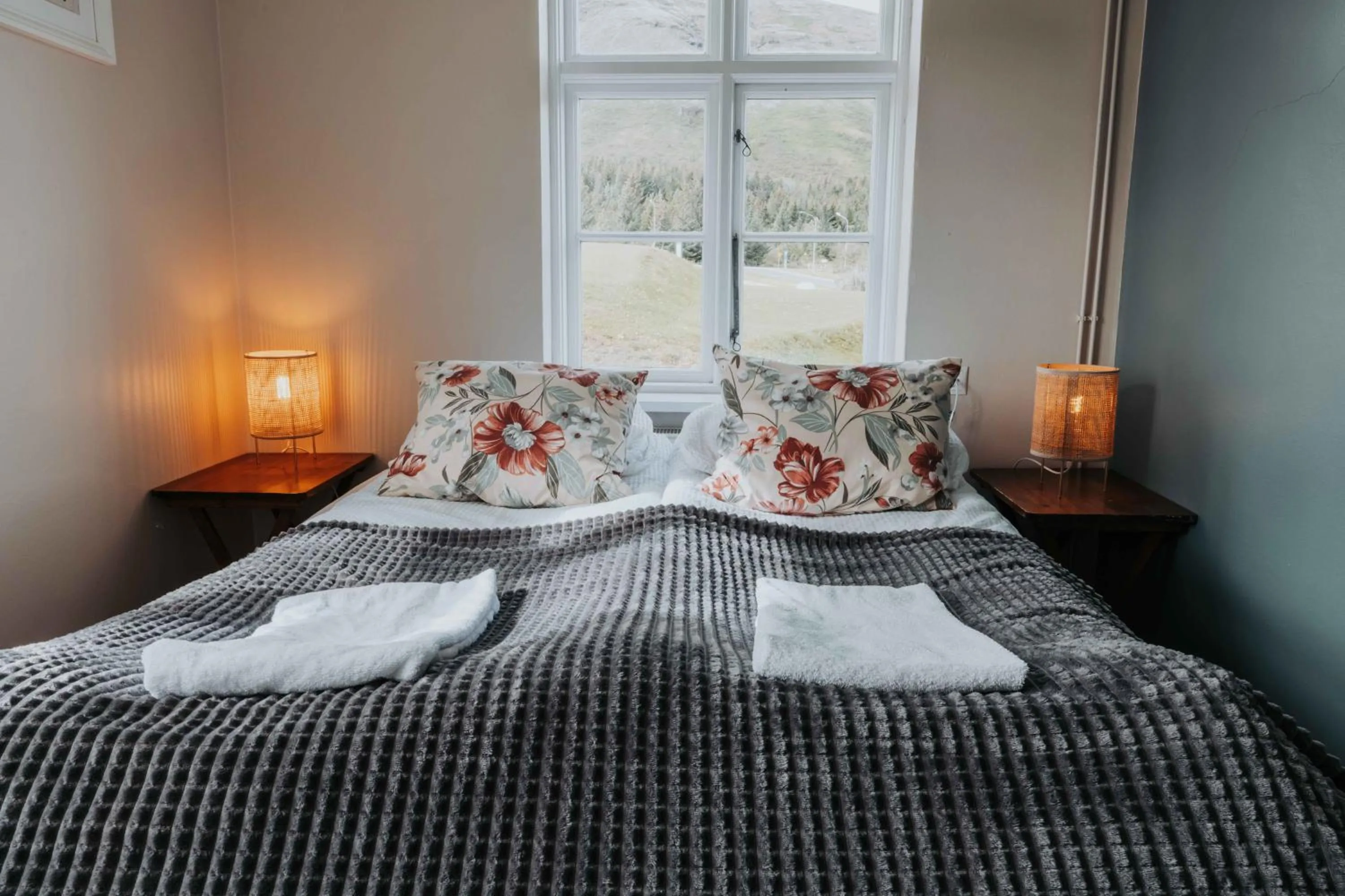 Bed in Héradsskólinn Historic Guesthouse