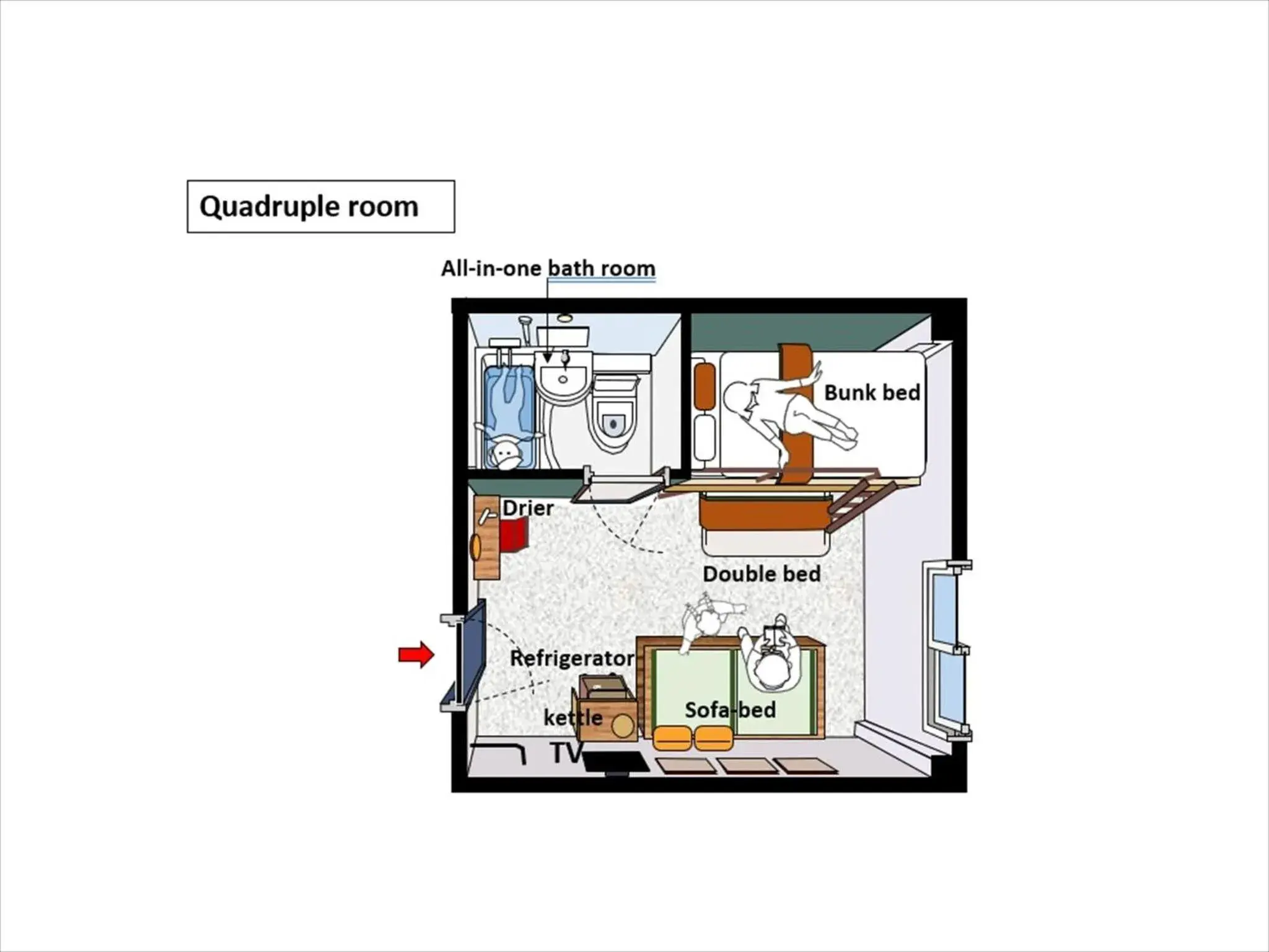 Floor plan in IKIDANE Residential Hotel Sumida Kyojima Floor plan in IKIDANE Residential Hotel Sumida Kyojima