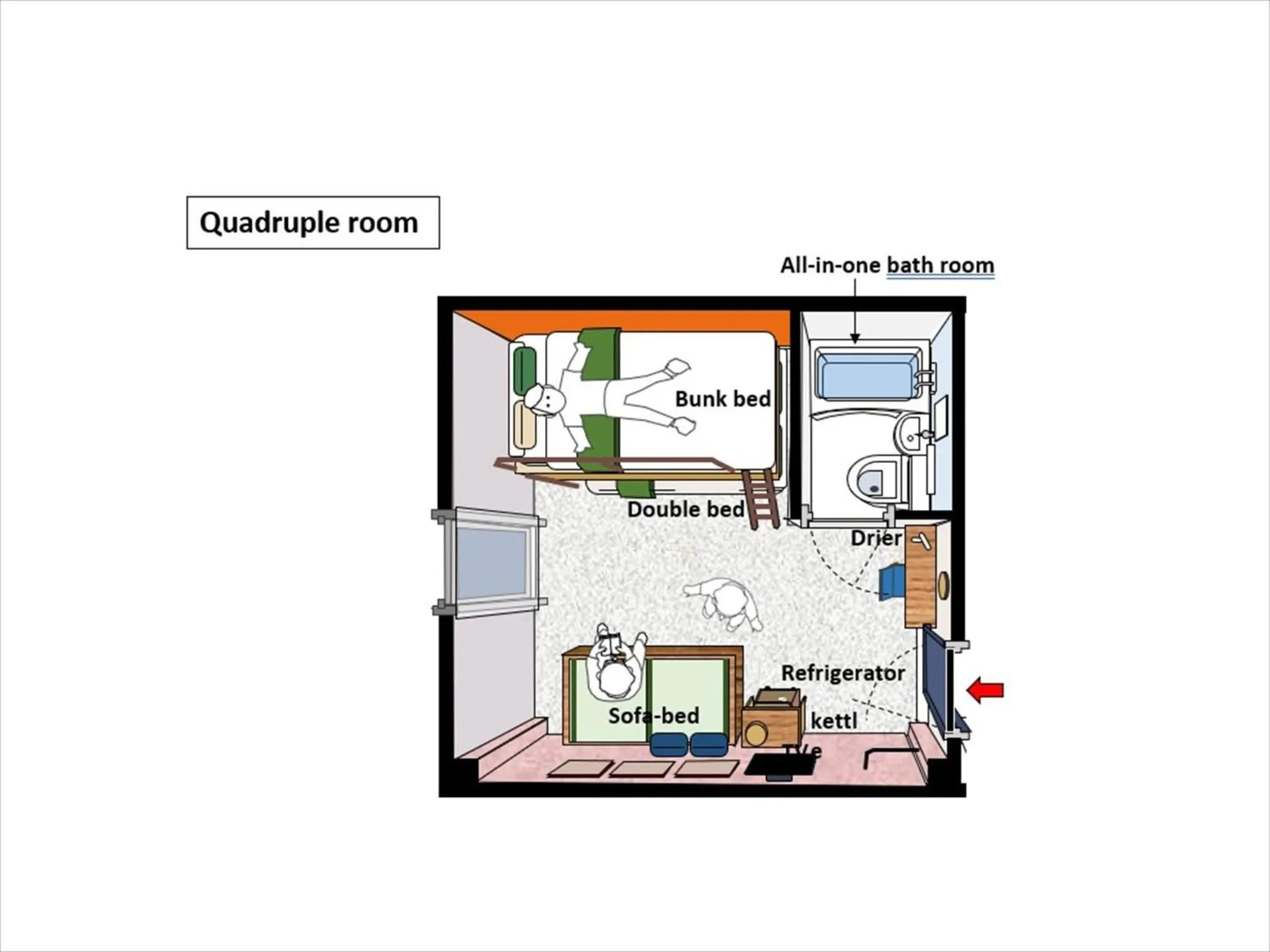 Floor plan in IKIDANE Residential Hotel Sumida Kyojima