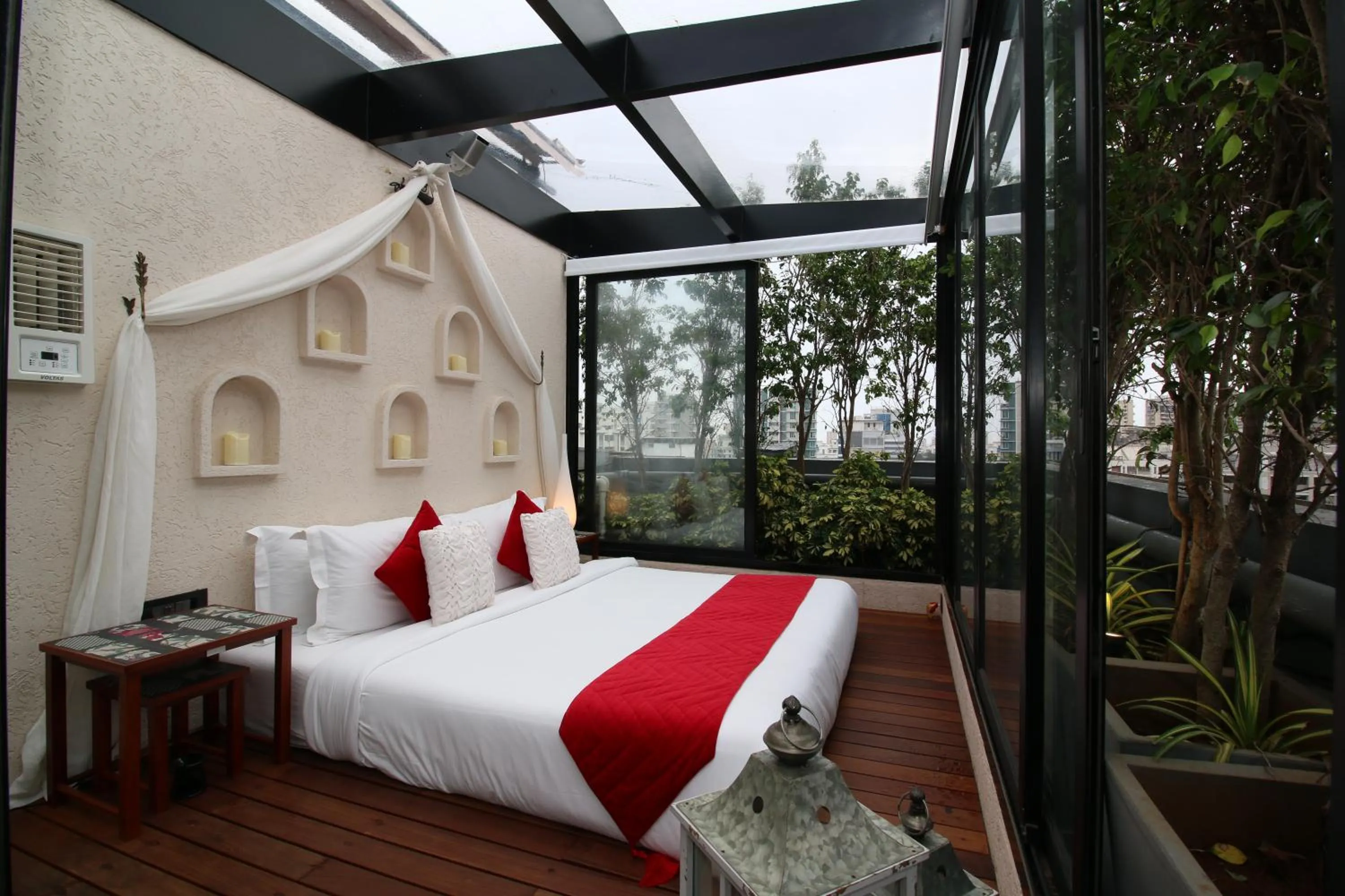 Bed in Theory9 Premium Service Apartments Bandra