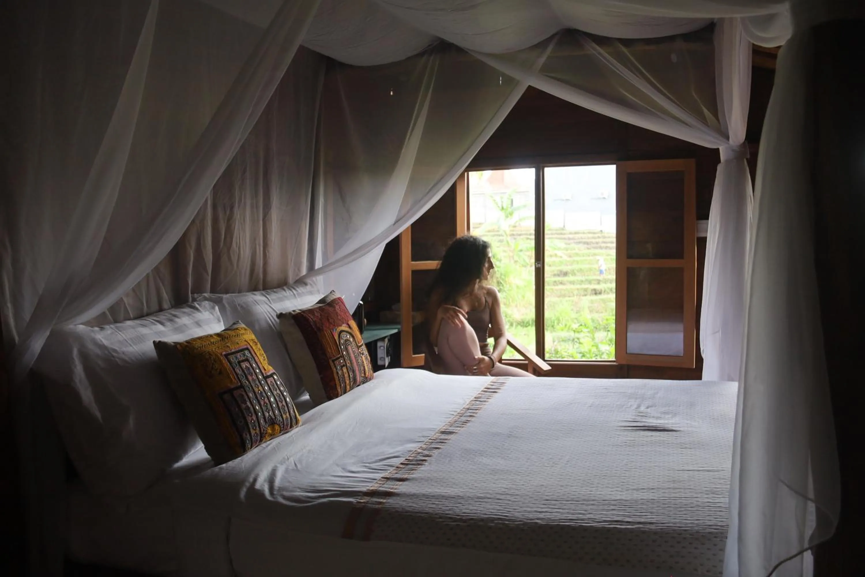 Bed in Ubuntu Bali Eco Yoga Retreat - CANGGU