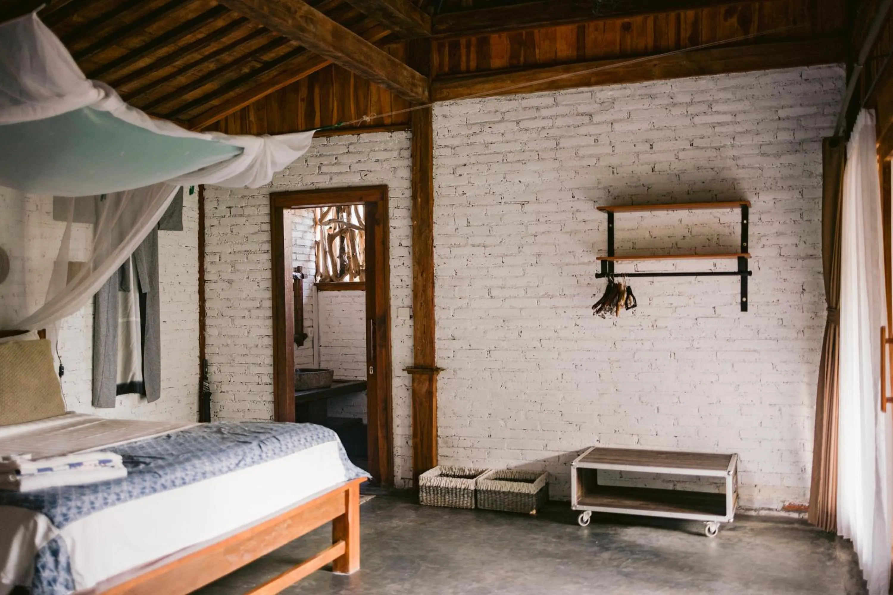 wardrobe, Bed in Ubuntu Bali Eco Yoga Retreat - CANGGU