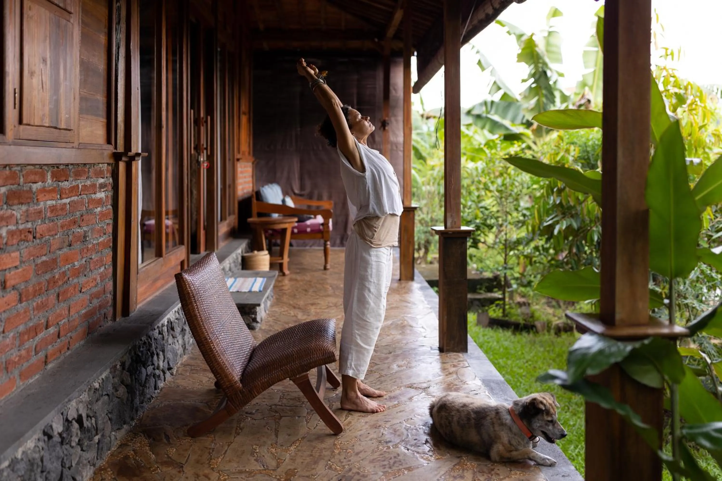 Patio in Ubuntu Bali Eco Yoga Retreat - CANGGU