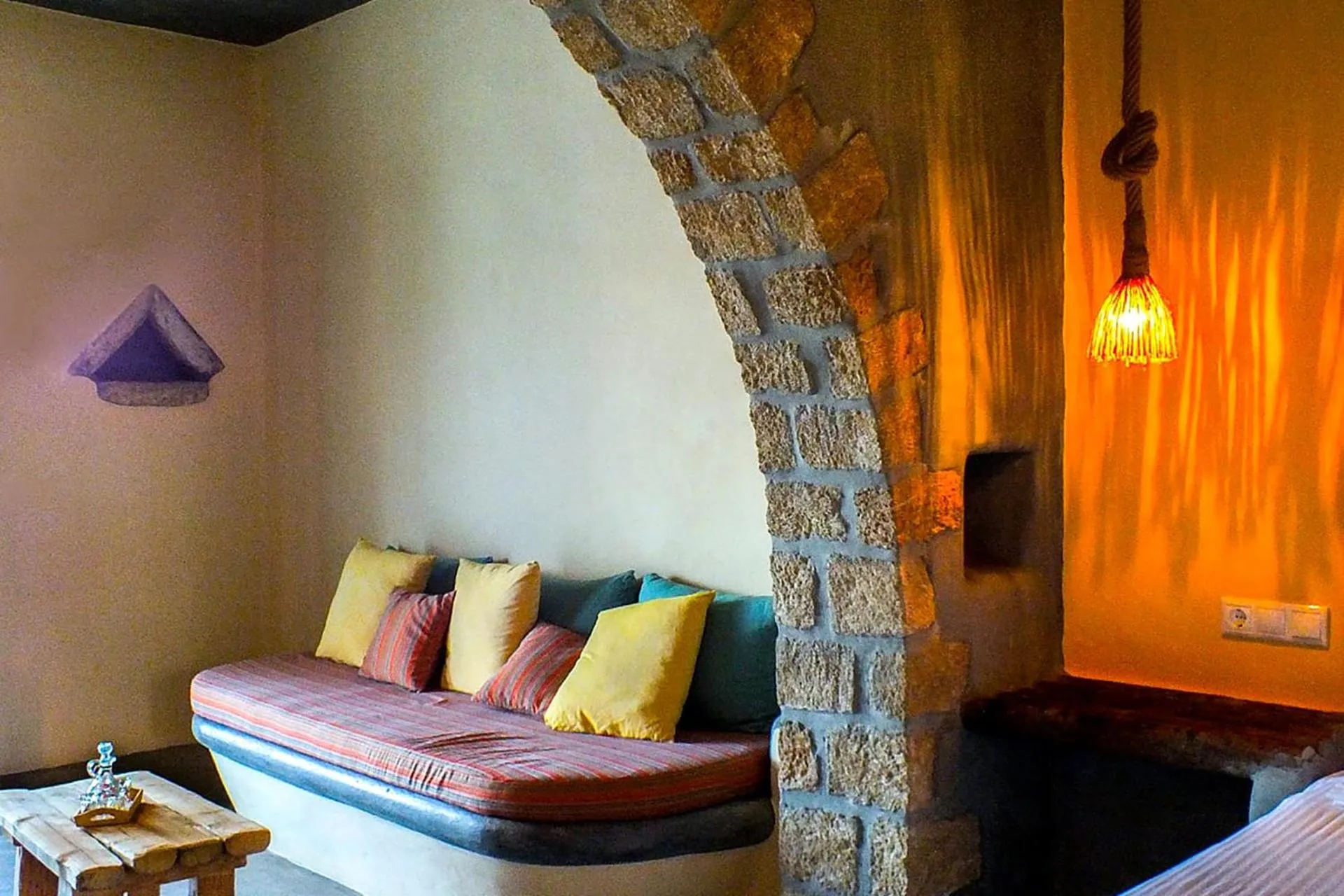Living room, Bed in Pangaia Seaside Ηotel Adults Only