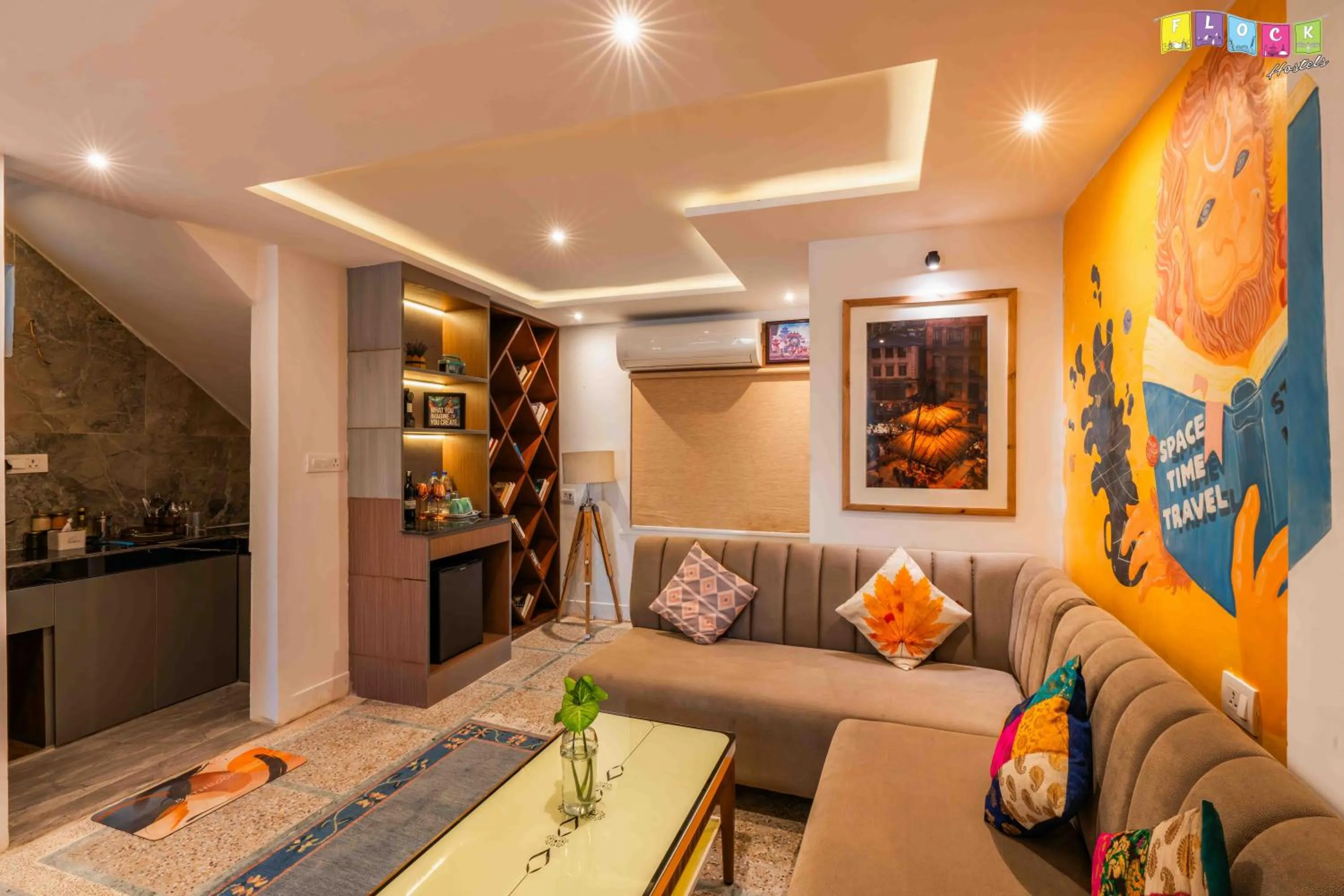 Living room in Flock Kathmandu