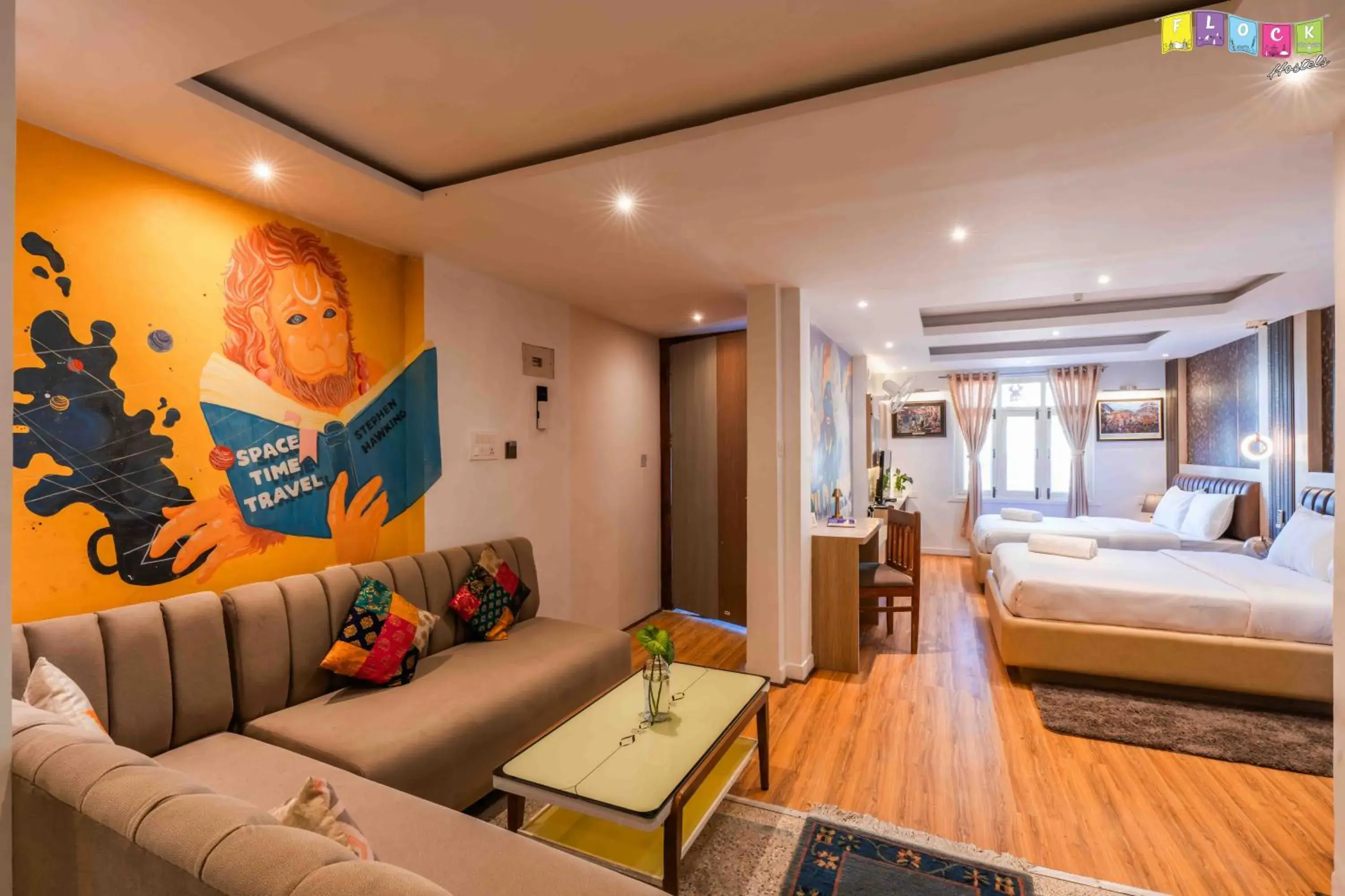 Living room, Bed in Flock Kathmandu Living room, Bed in Flock Kathmandu