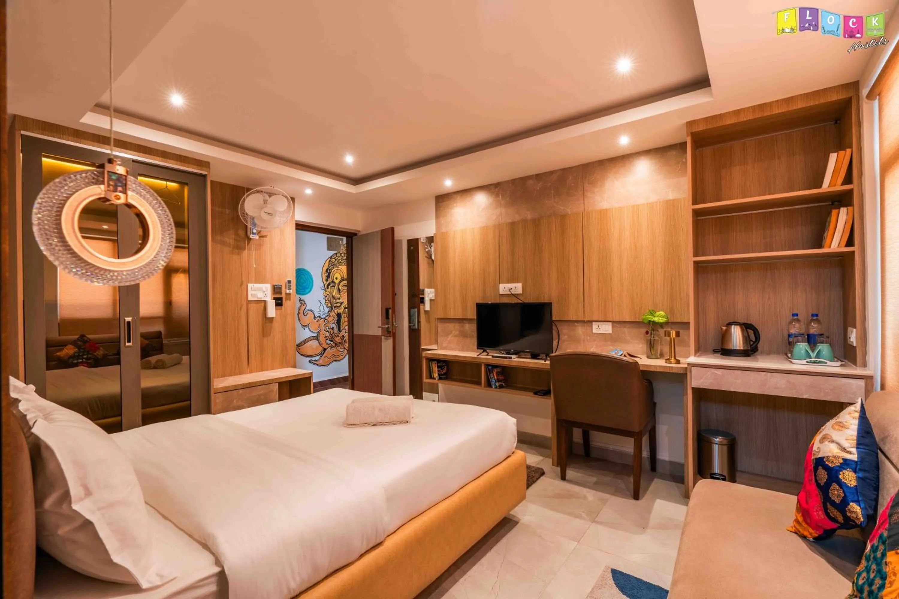 Photo of the whole room, Bed in Flock Kathmandu