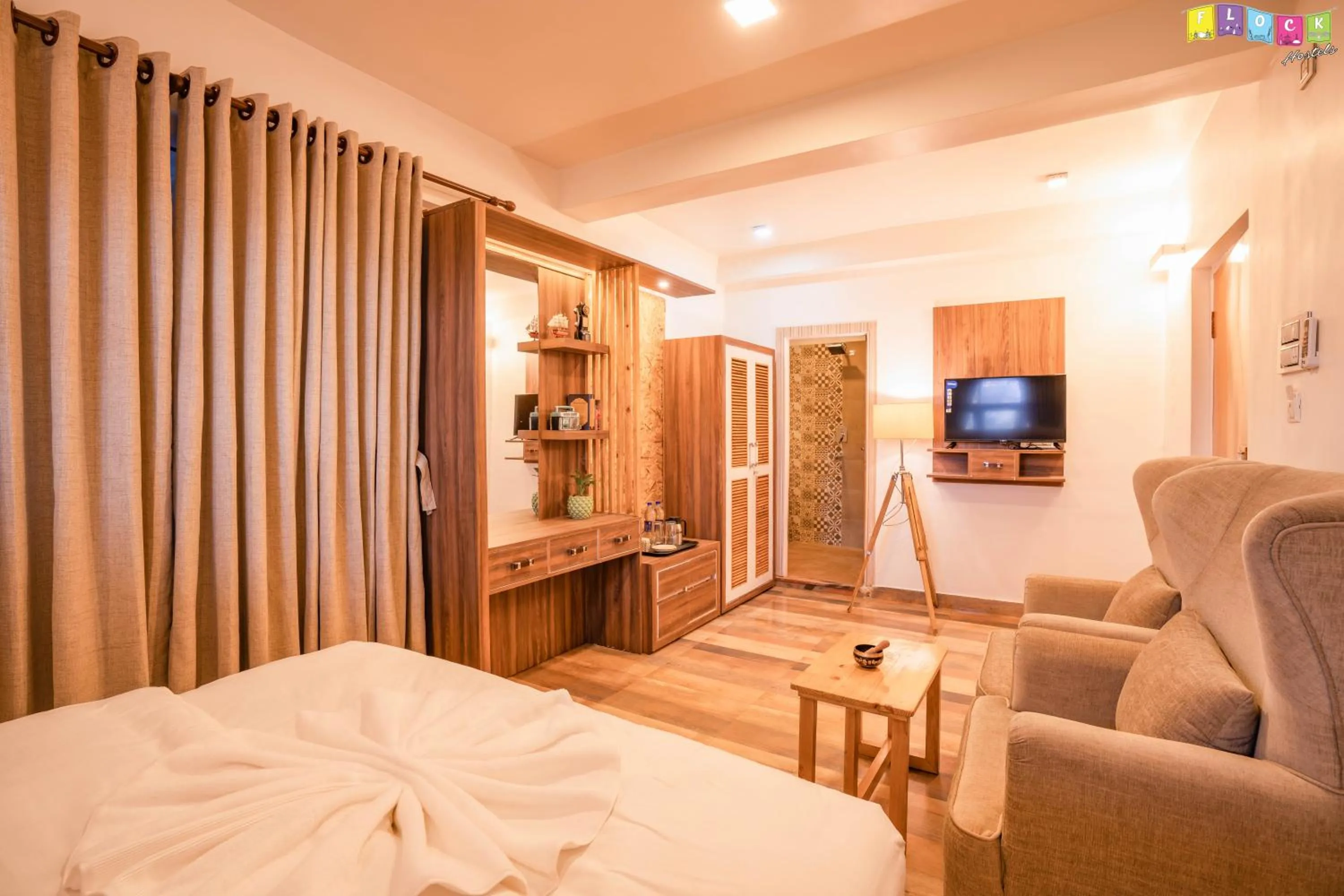 Photo of the whole room, Bed in Flock Kathmandu