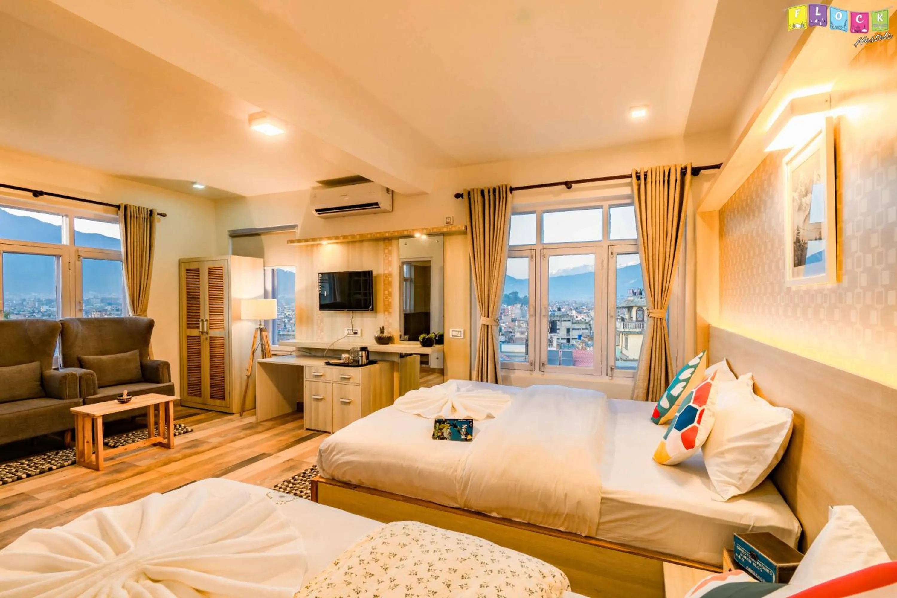 Photo of the whole room, Bed in Flock Kathmandu