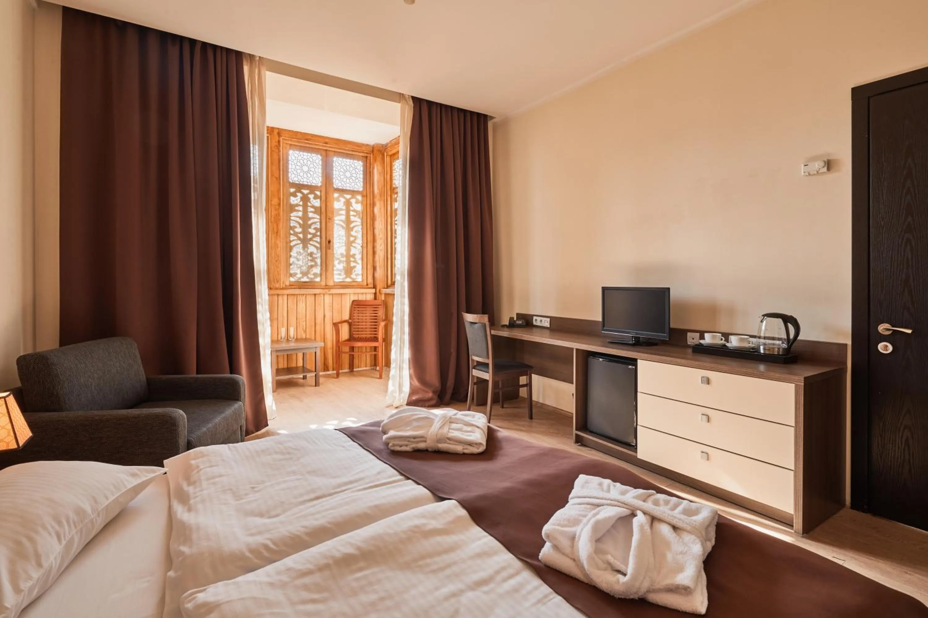 Coffee/tea facilities, Bed in Hotel Gino Wellness Rabath