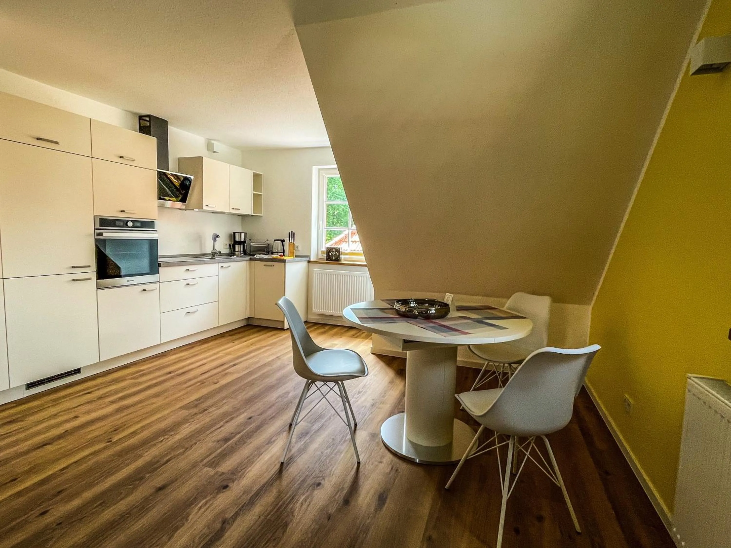 Kitchen or kitchenette in Altwernigeröder Apparthotel