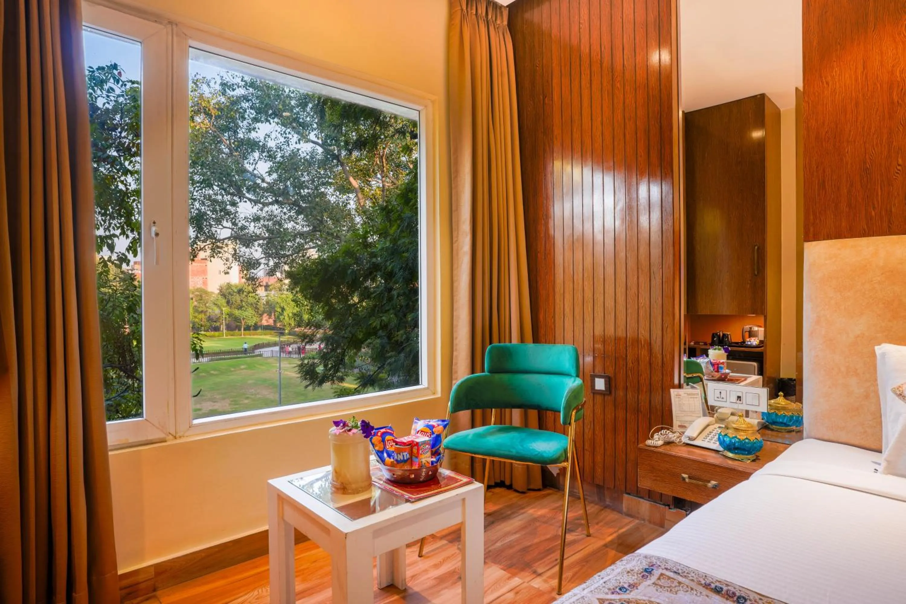 Patio, Bed in Stamps Golden Lagoon by Eight Continents - Opposite to Golden Temple