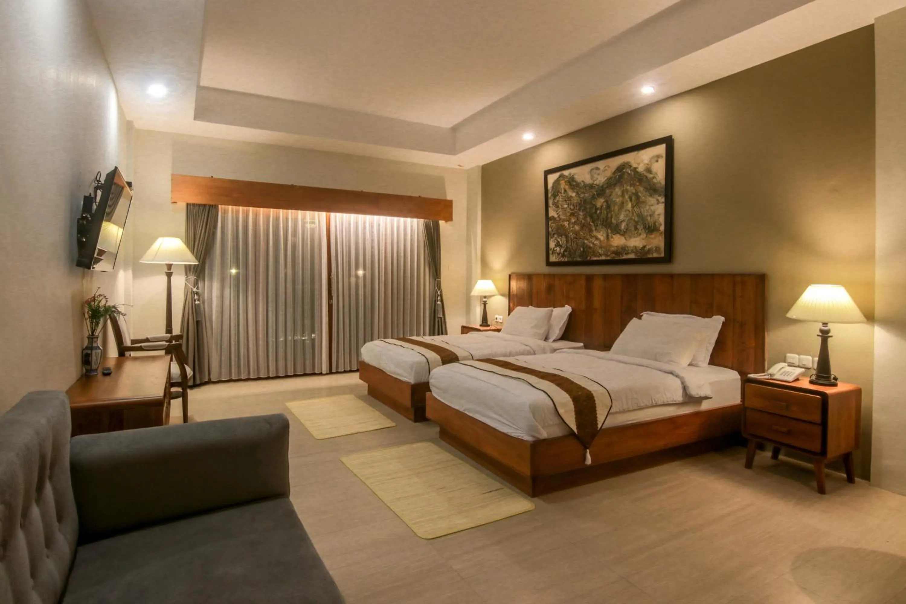 Bed in Khanaya Hotel Borobudur