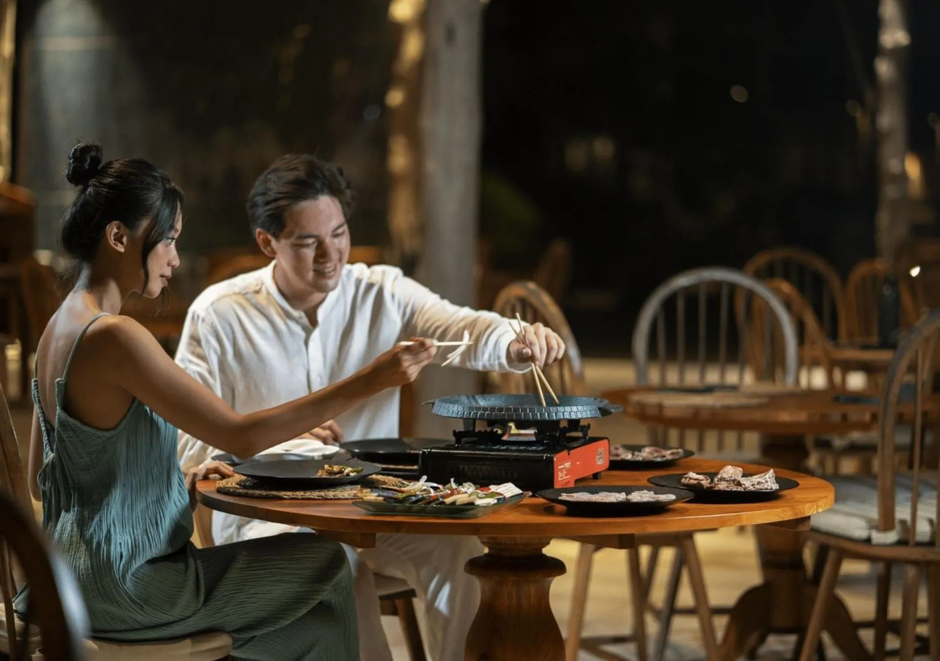 Dinner in Bali Beach Glamping