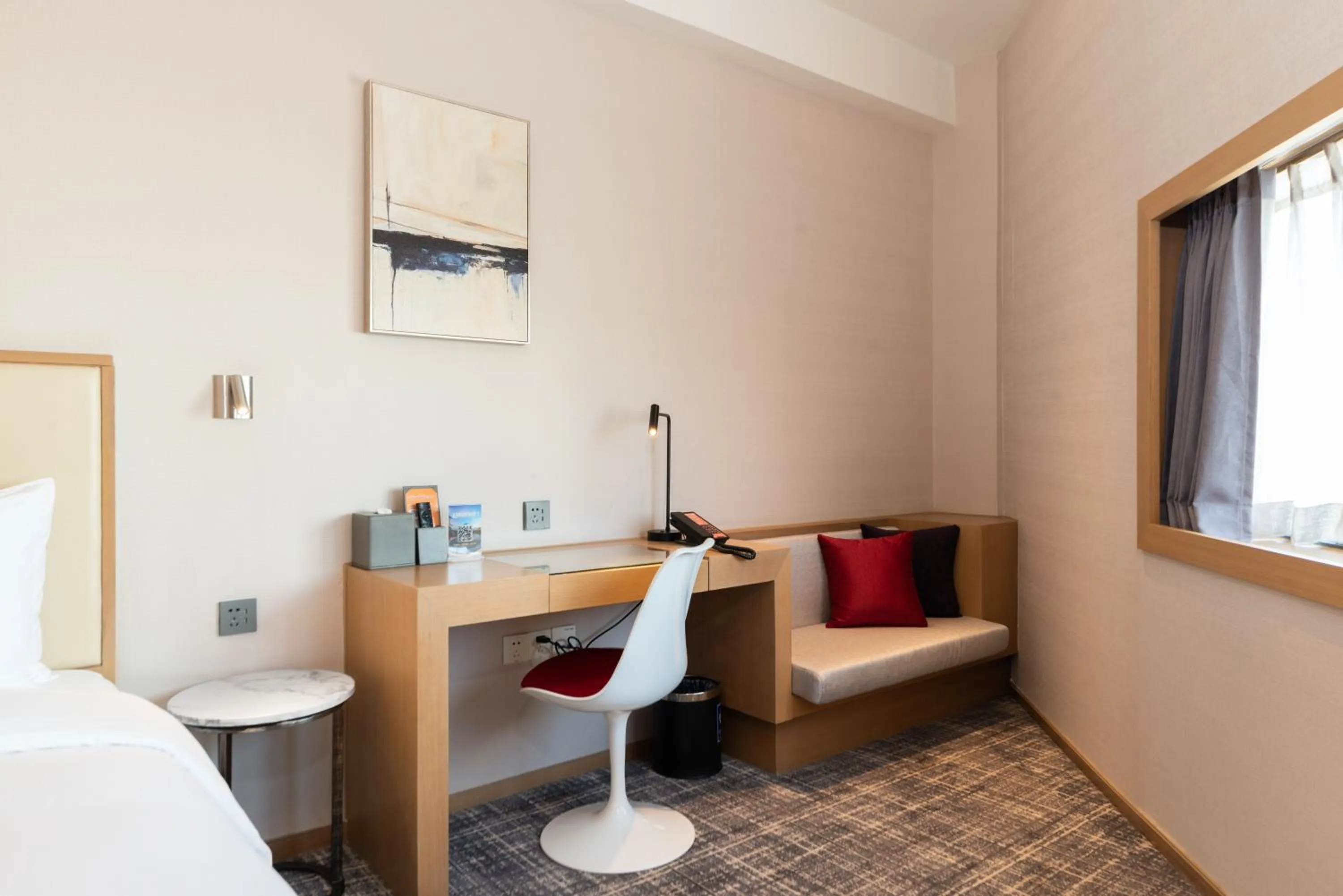 Seating area, Bed in Xence hotel near Xiamen Airport & SM Mall