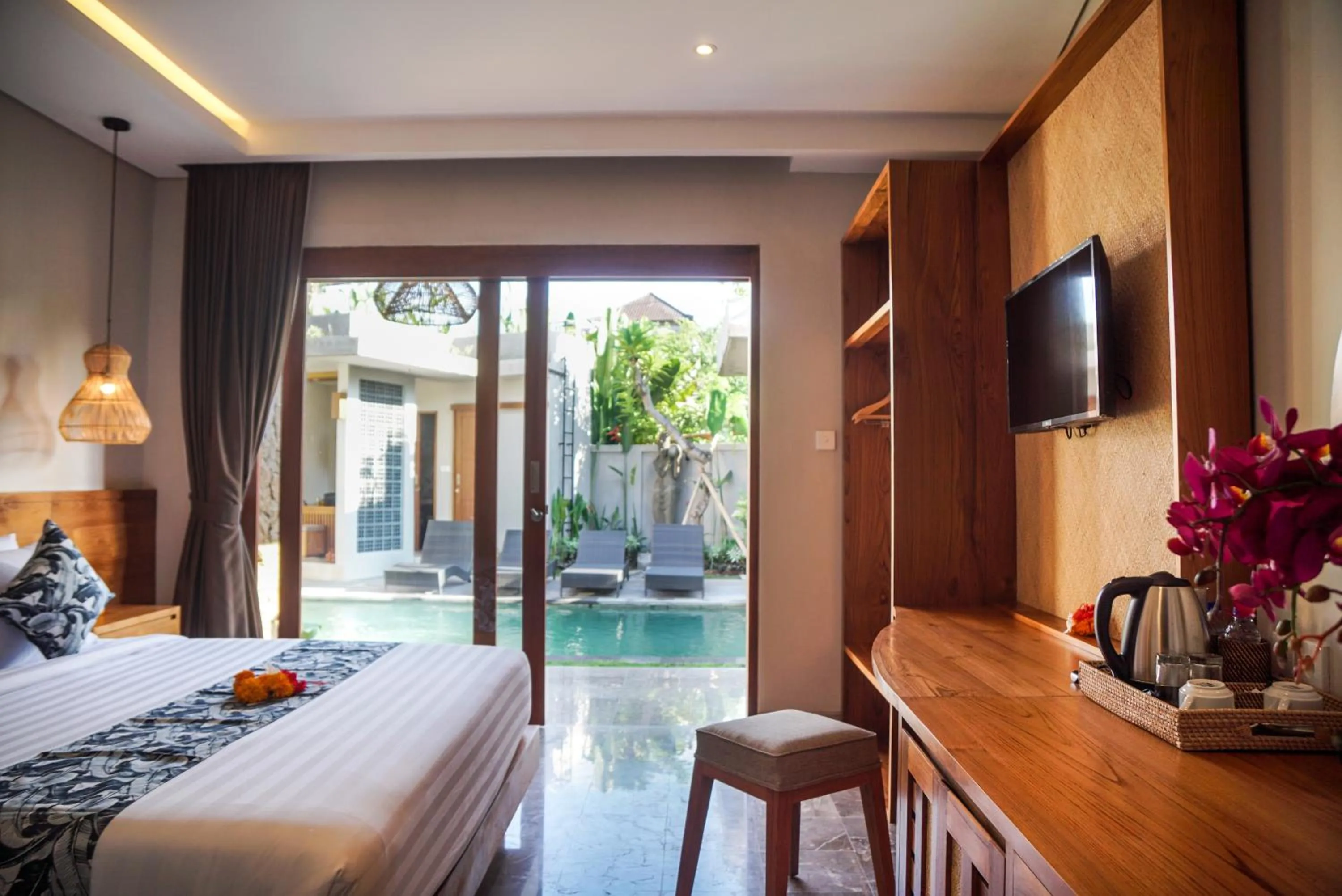 Bed in Bisma Terrace Suite Ubud