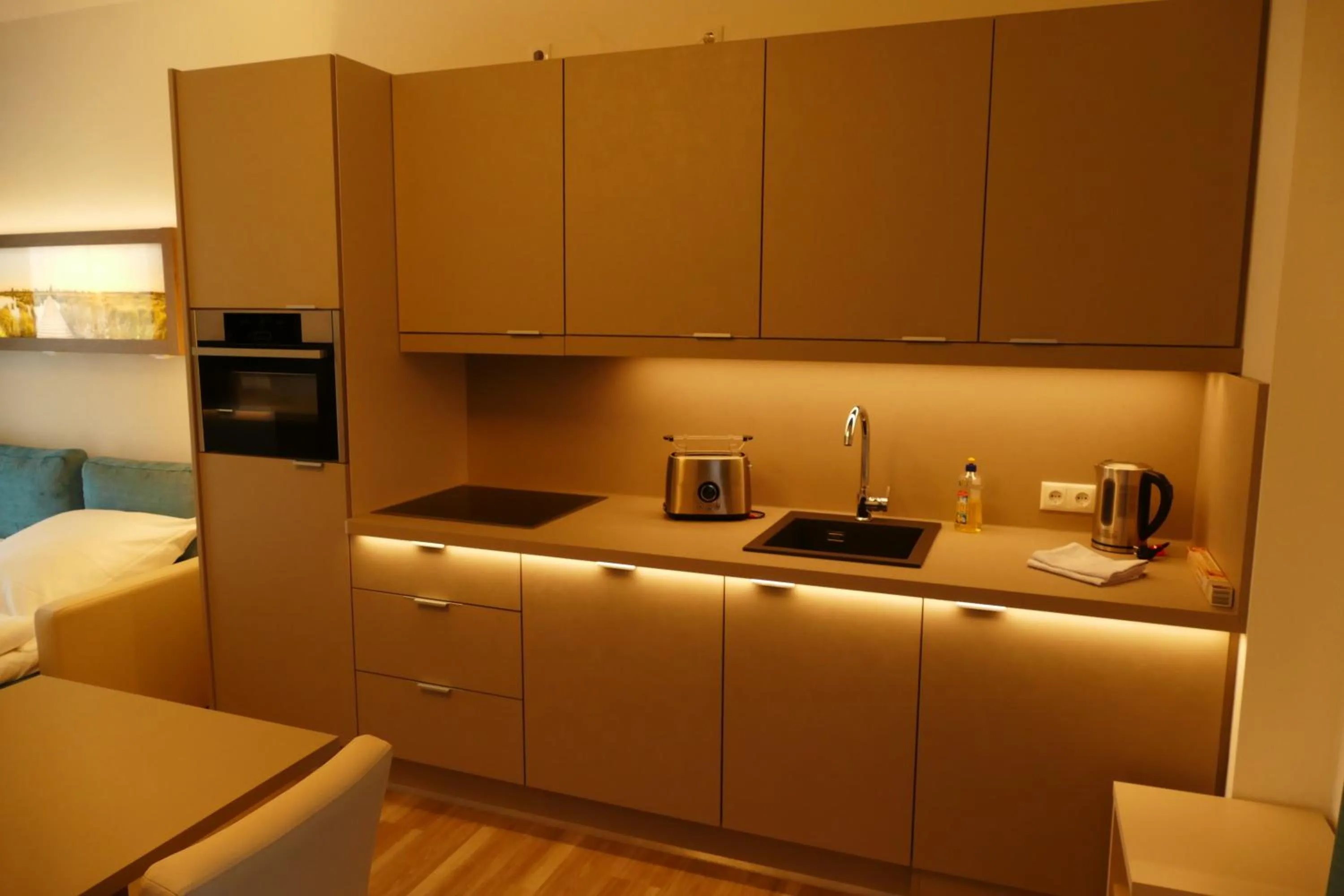 Kitchen or kitchenette in Meyn's Apartments & Hotel