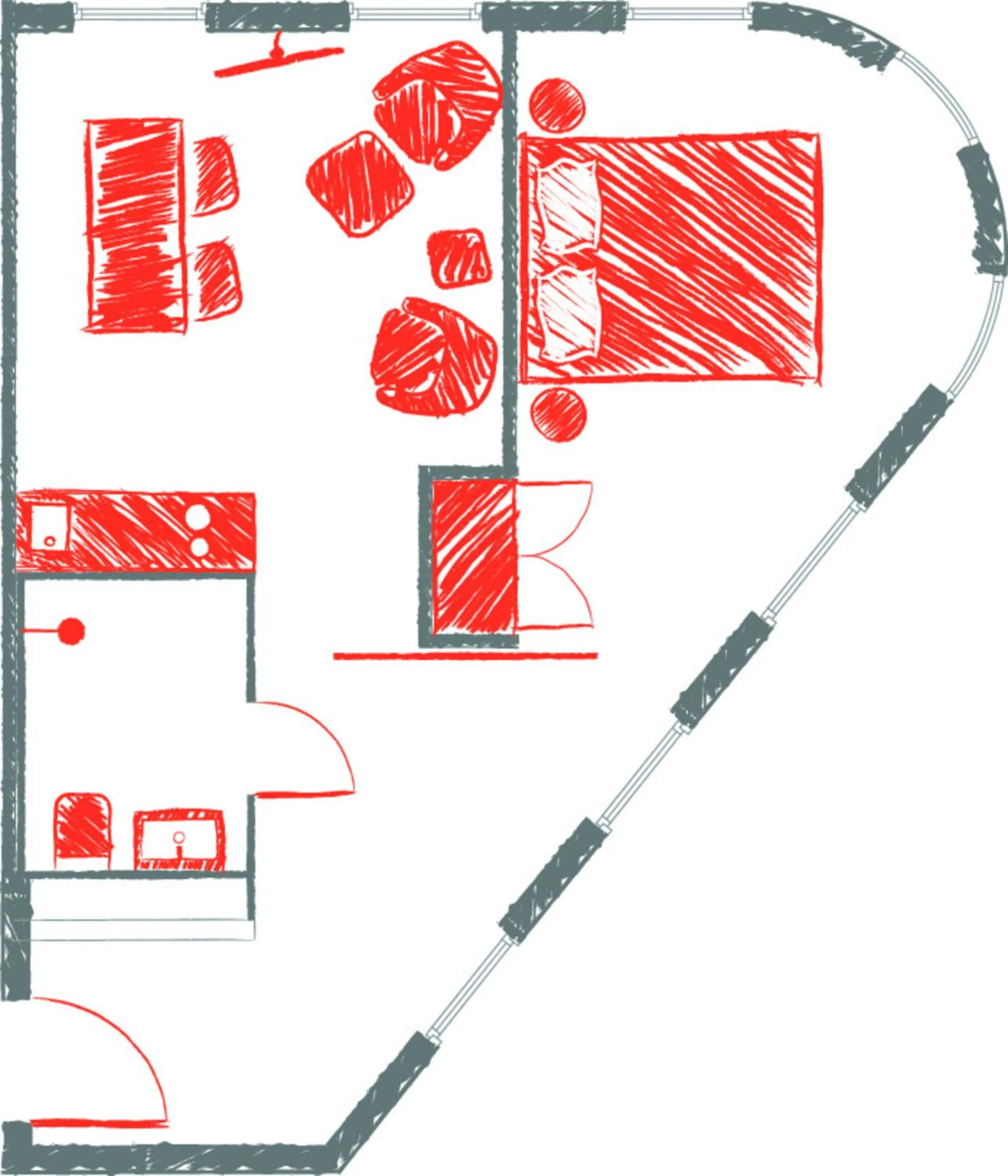 Photo of the whole room in Brera Serviced Apartments Ulm