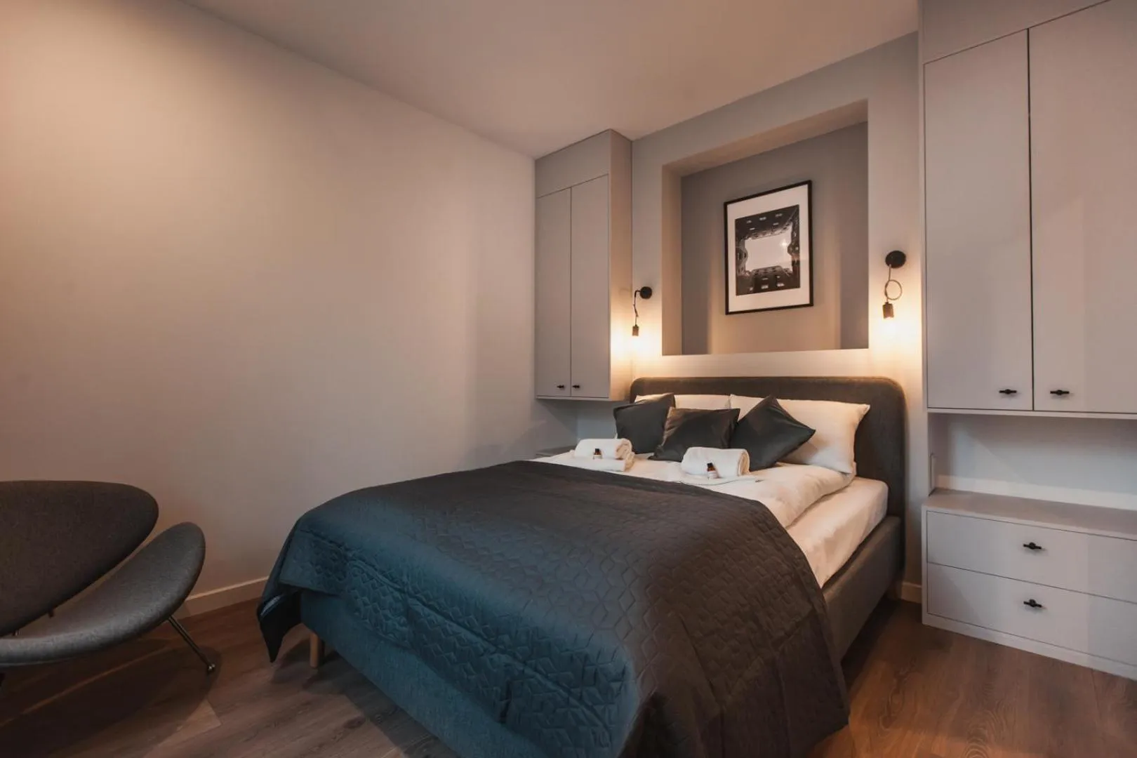 Bed in City Break Atelier Praga Apartamenty